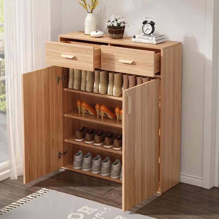 MDF Wood Shoe Organzer, 100 × 100 × 30 Cm - Beige