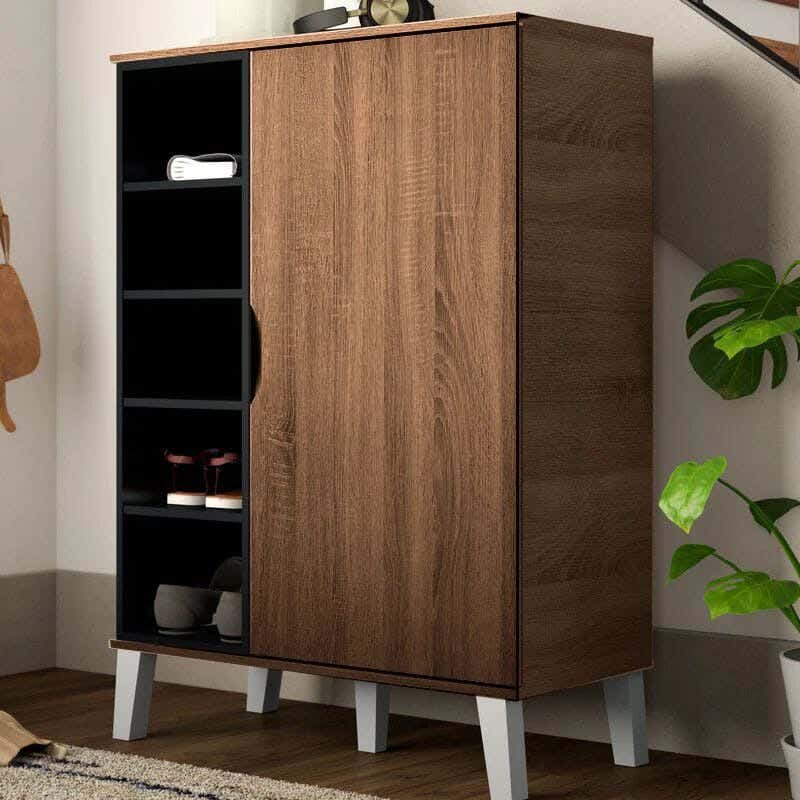 MDF Wood Shoe Organzer, 100 × 80 × 30 Cm - Brown