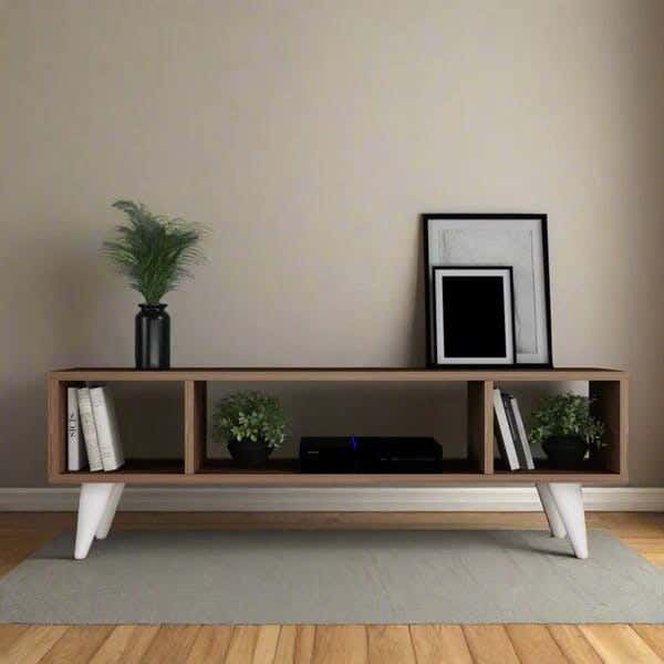 MDF Wood TV Table, 120 ×30 ×40 cm - Beige