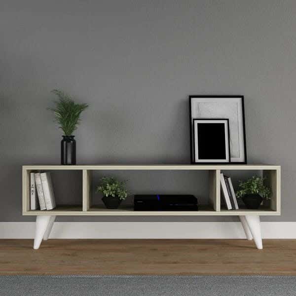 MDF Wood TV Table, 120 ×40 ×40 cm - White