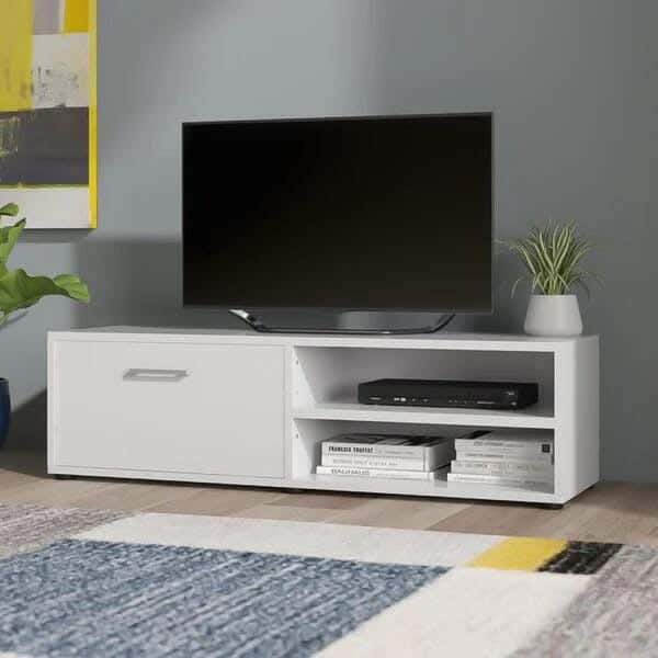 MDF Wood TV Table, 120 ×40 ×40 cm - White