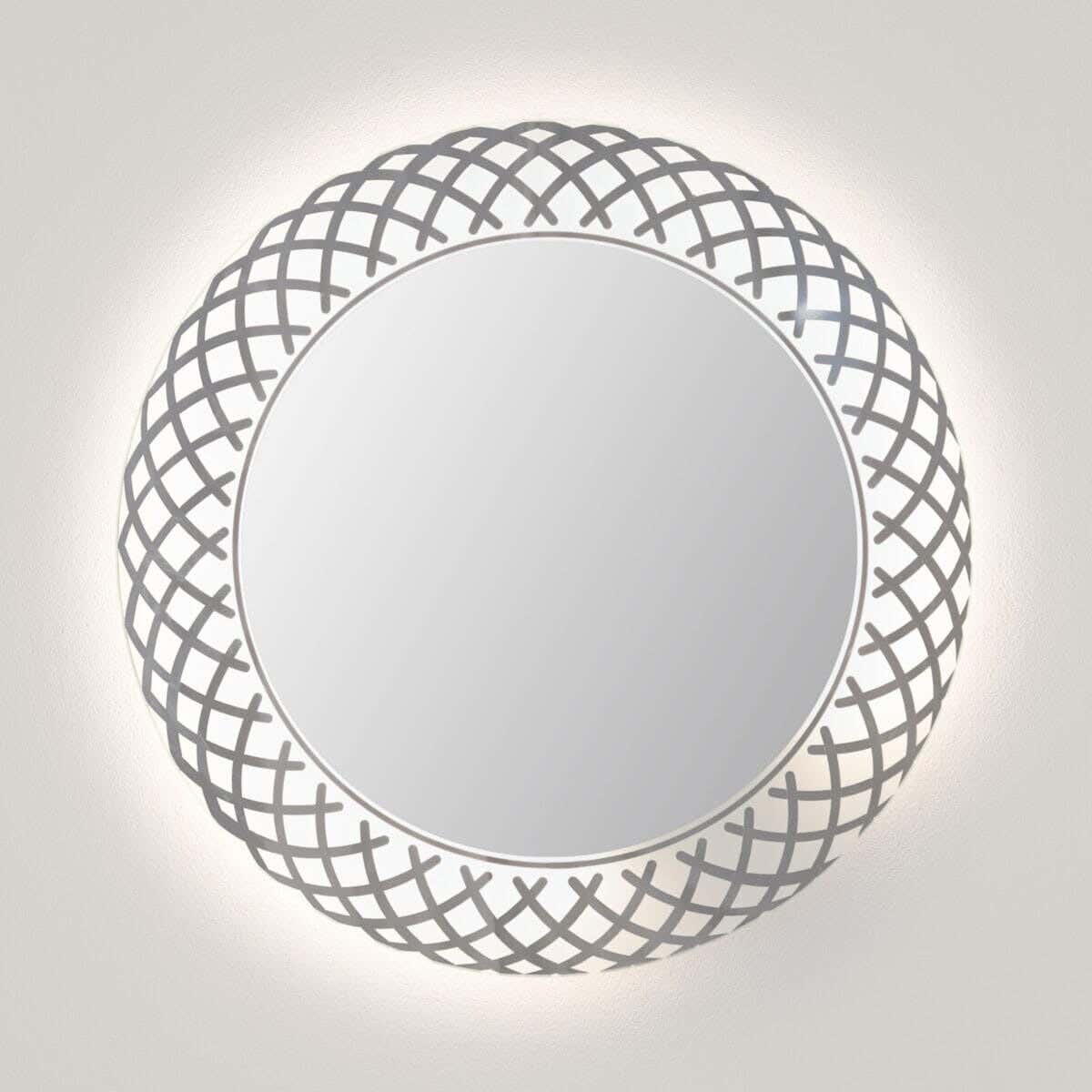 Circular Glass Mirror, 60x60 cm, White LED