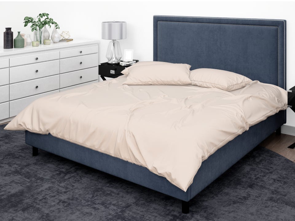Bed N Home Cotton Duvet Cover Set, 240×260 cm - Beige