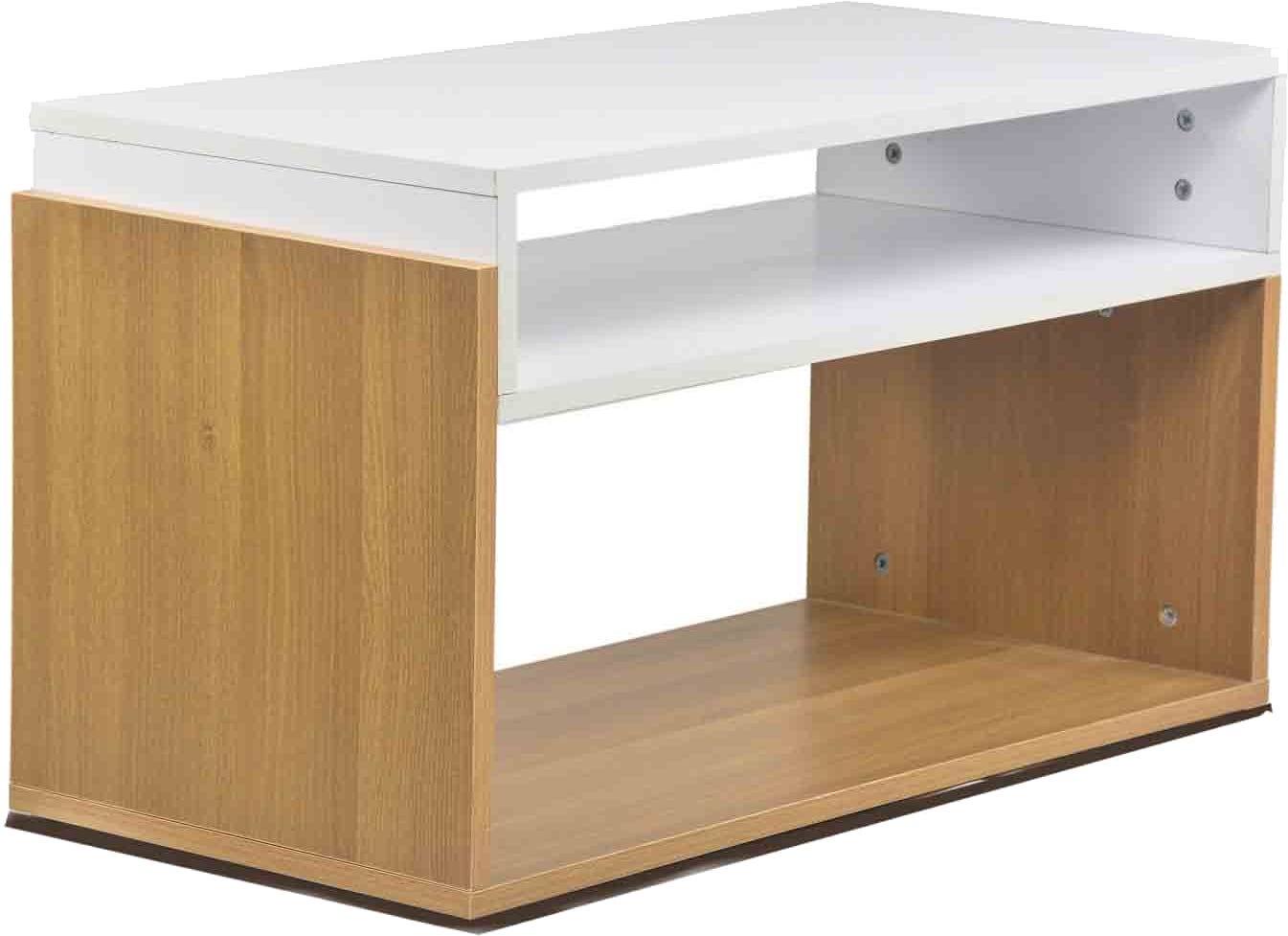 Modern MDF Center Table, 45×80×40 Cm - White Beige