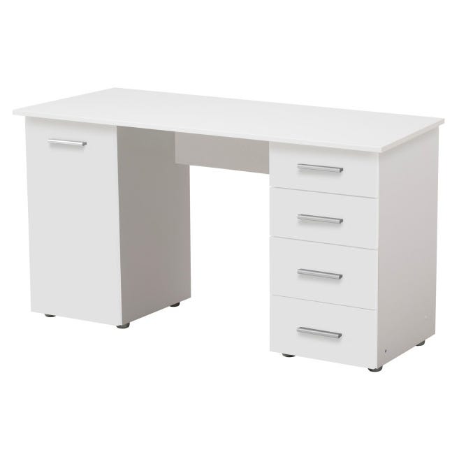 Modern MDF Desk, 3 Persons, 75×140×60 Cm - White