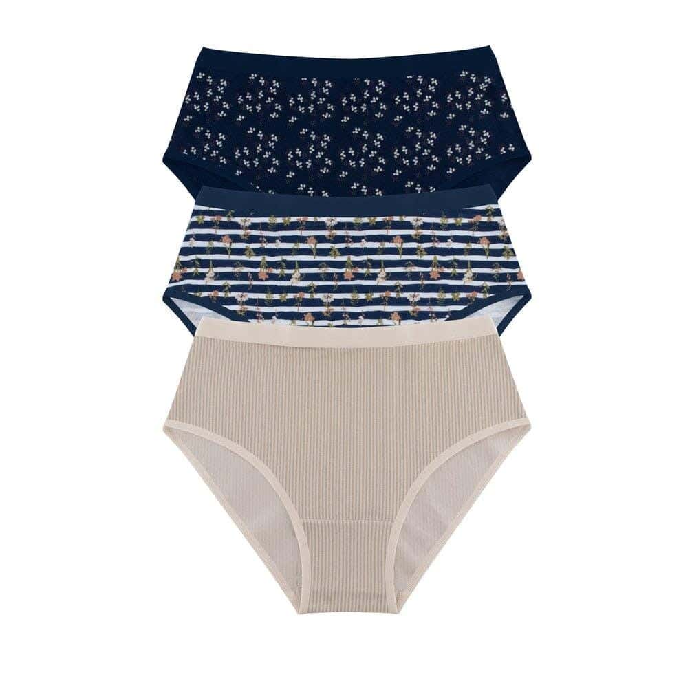 Dice Women's Underwear Set, Cotton, 3 Pieces, M - Multicolor