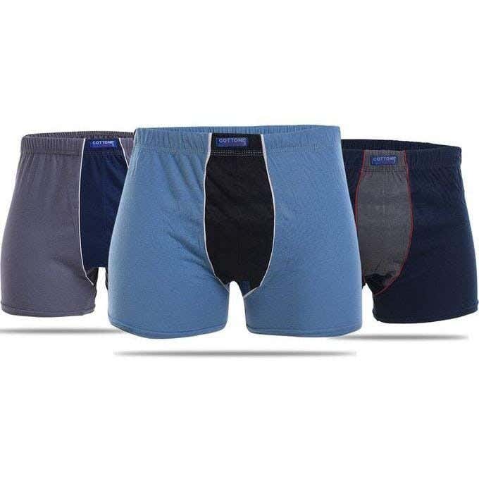 Cottonil Men's Boxer Set, 3 Pieces, 2XL - Multicolor