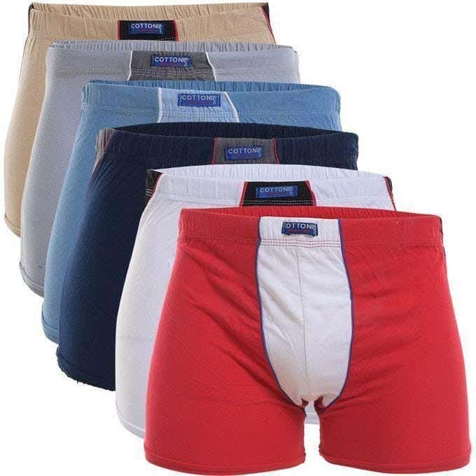 Cottonil Men's Boxer Briefs Set, 6 Pieces, M - Multicolor