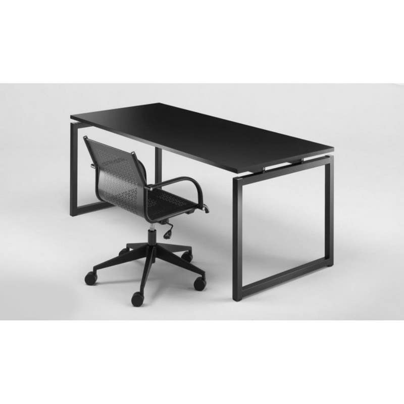 MDF and Metal Desk, 75x140x70 cm - Black