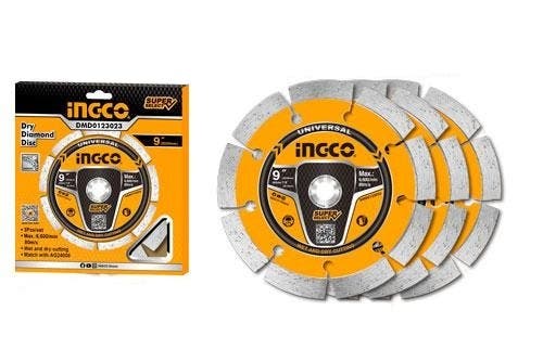 Ingco DMD0123023 Diamond Cutting Disc Set, 3 Pieces, 9 Inches - Multicolor