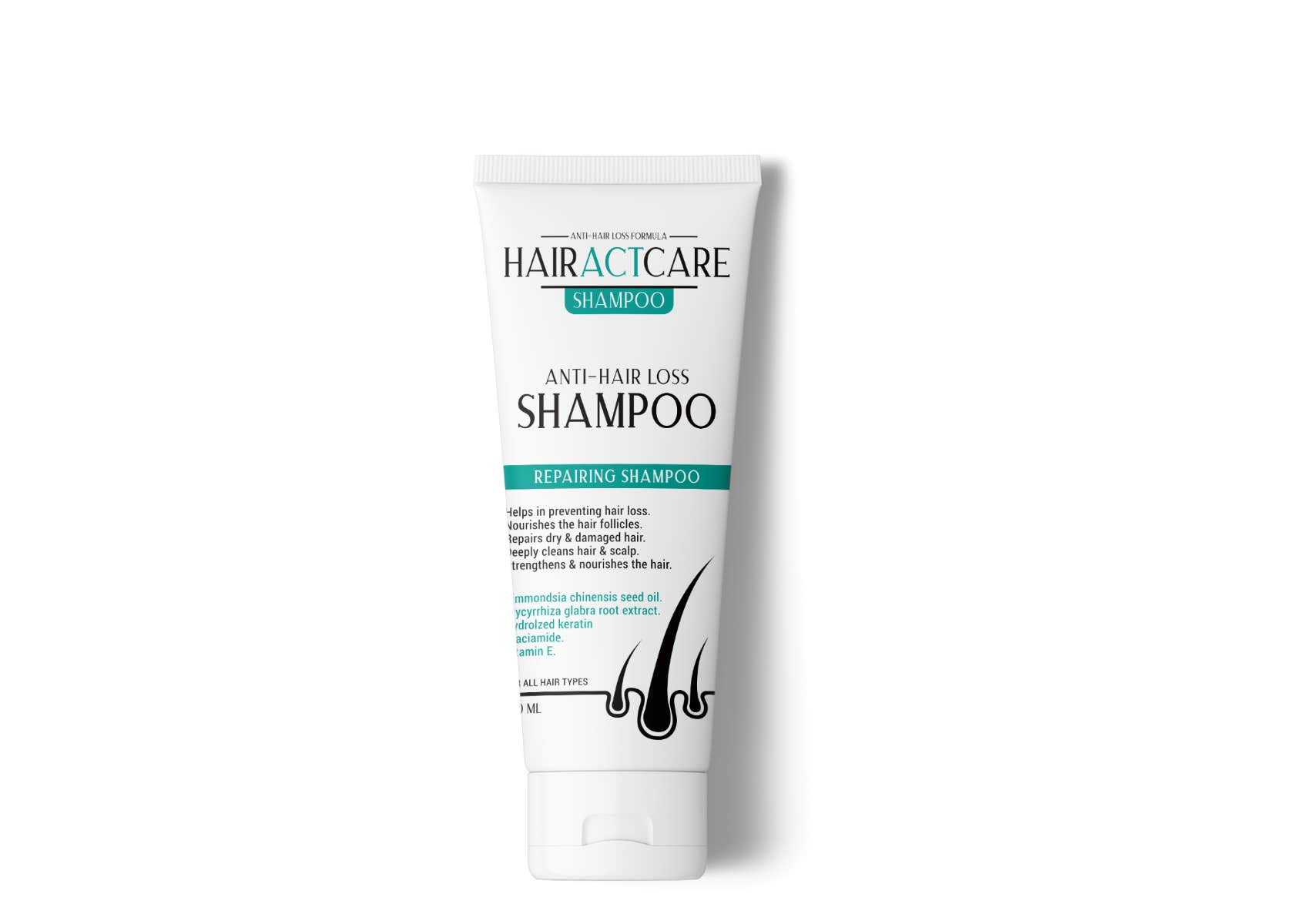 Hiract Anti-Hair Loss Shampoo for Dry Scalp Treatment, 200ml - Clear