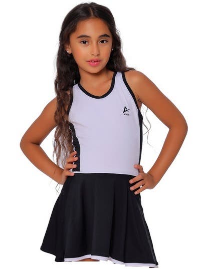 Anja Polyester Sport Dresse, For Girls - Black