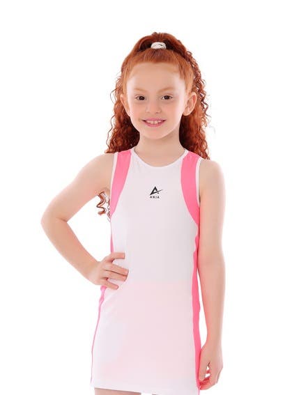 Anja Polyester Sport Dresse, For Girls - White