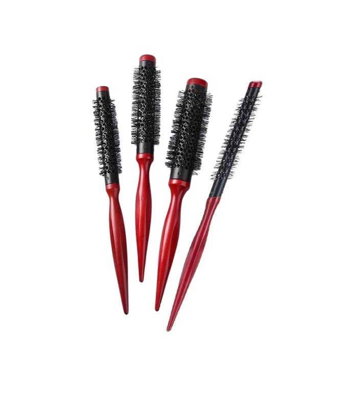 Hair Dryer Brush, 4 Pieces - Dark Red