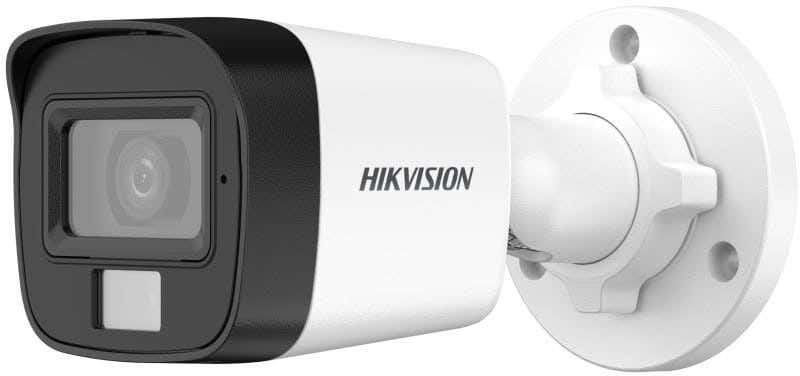 Hikvision DS-2CE16D0T-LPFS Hybrid Light Audio Fixed Mini Bullet Camera, 2MP- White Black