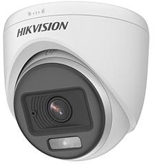 Hikvision DS-2CE70KF0T-PFS ColorVu Indoor Audio Fixed Turret Camera, 3K - White Black