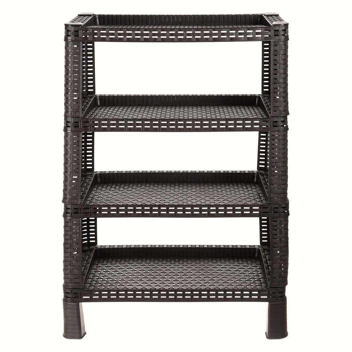 Alwatanya Rattan Cabinet, 4 Shelves, 70 × 30 × 50 Cm - Brown
