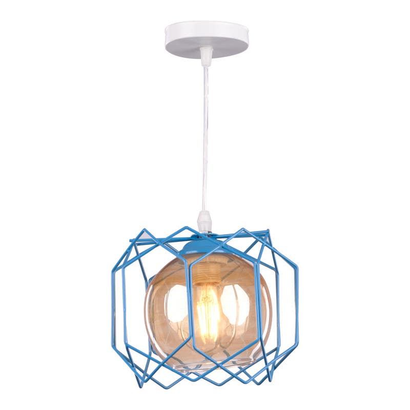 Aluminium Modern Chandelier, 100×20×20 cm - Light Blue
