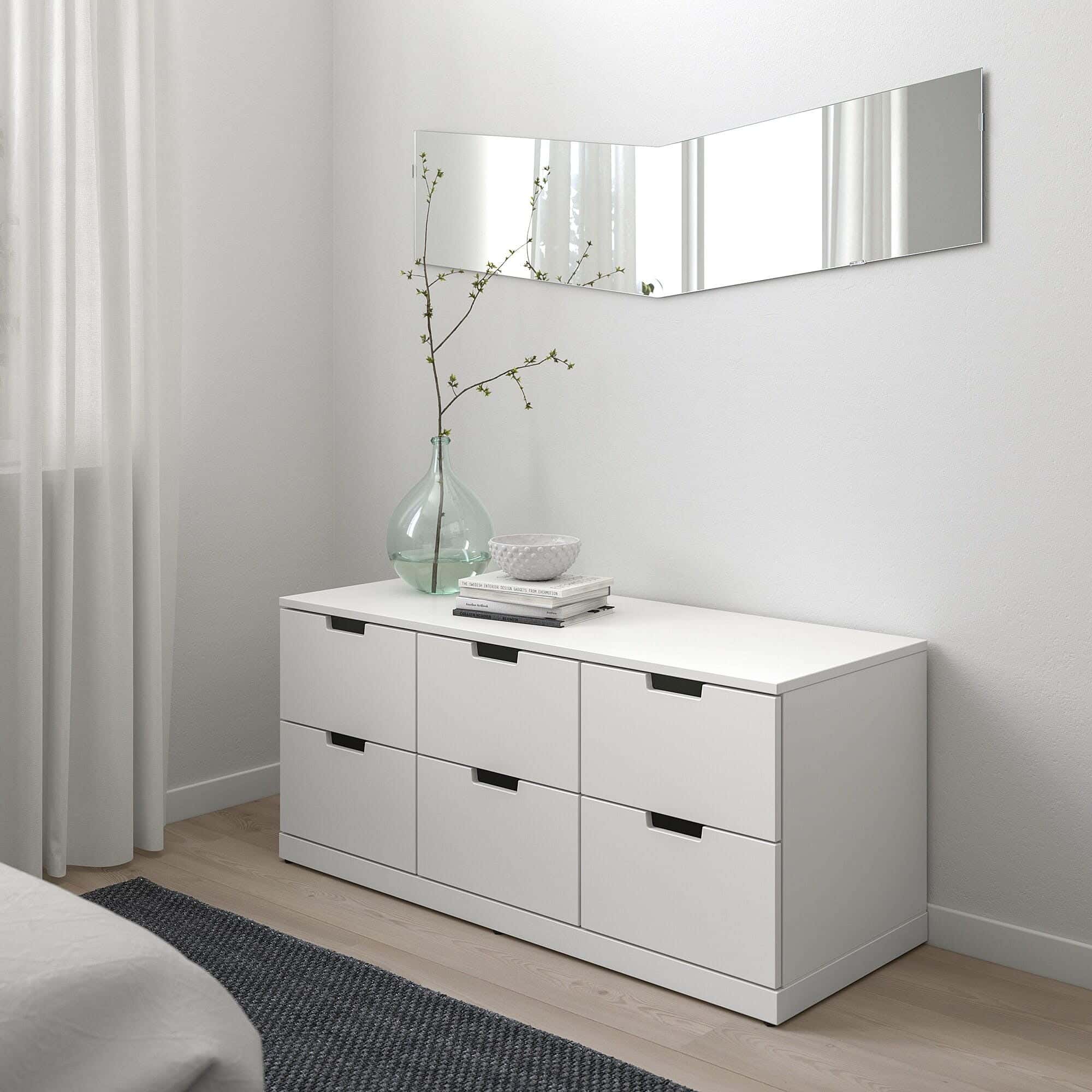 MDF Wooden Drawers Unit, 50×105×42 CM, 6 drawers - white