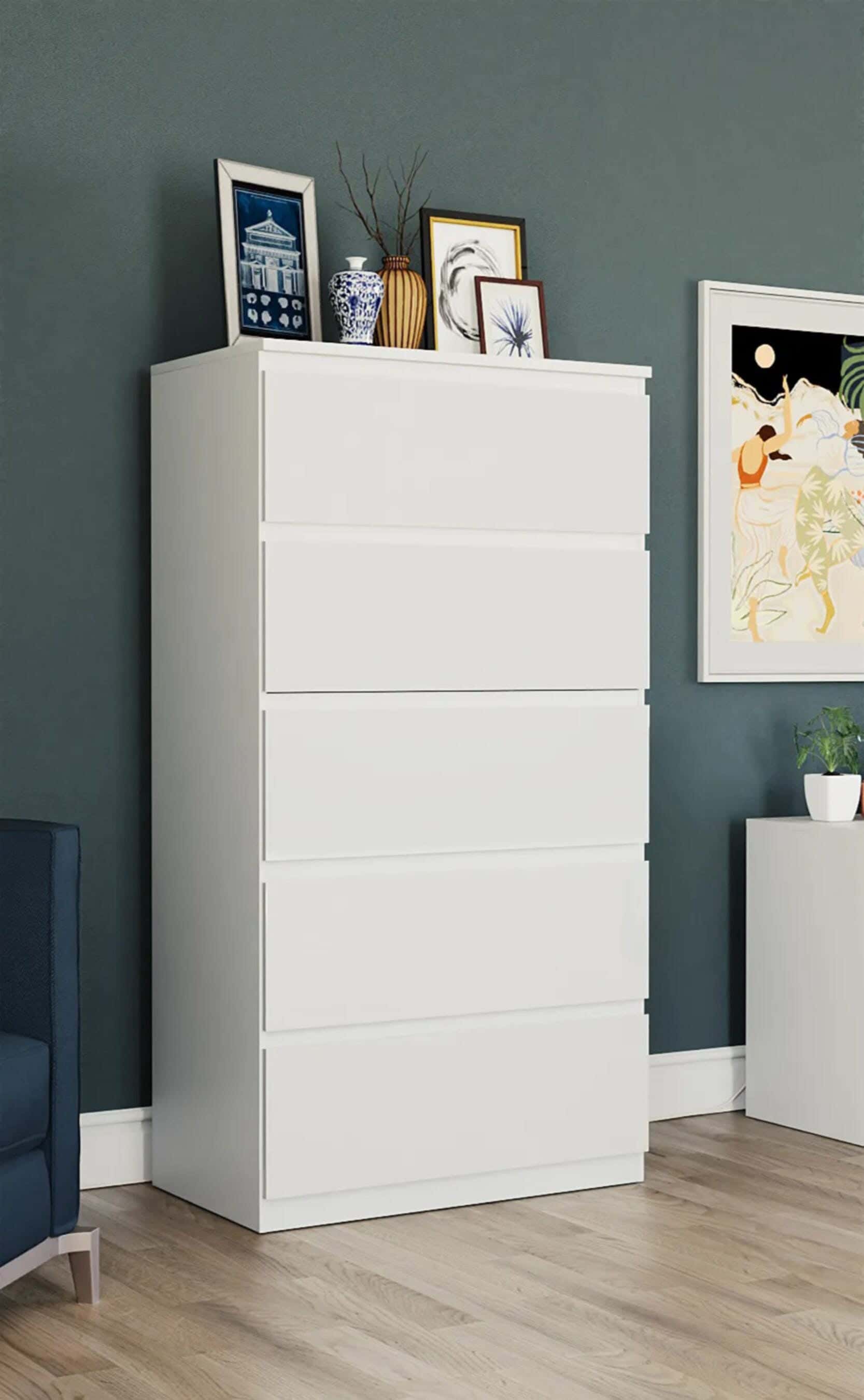 Modern Drawer Unit, 110x60x42 cm - White