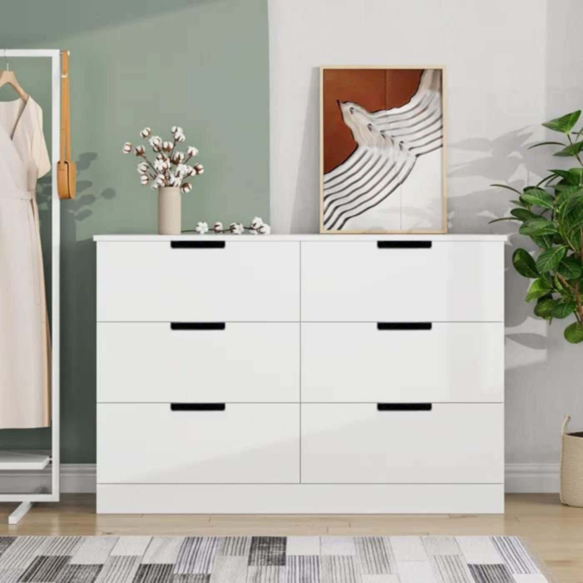 Modern Drawer Unit, 70x101x42 cm - White