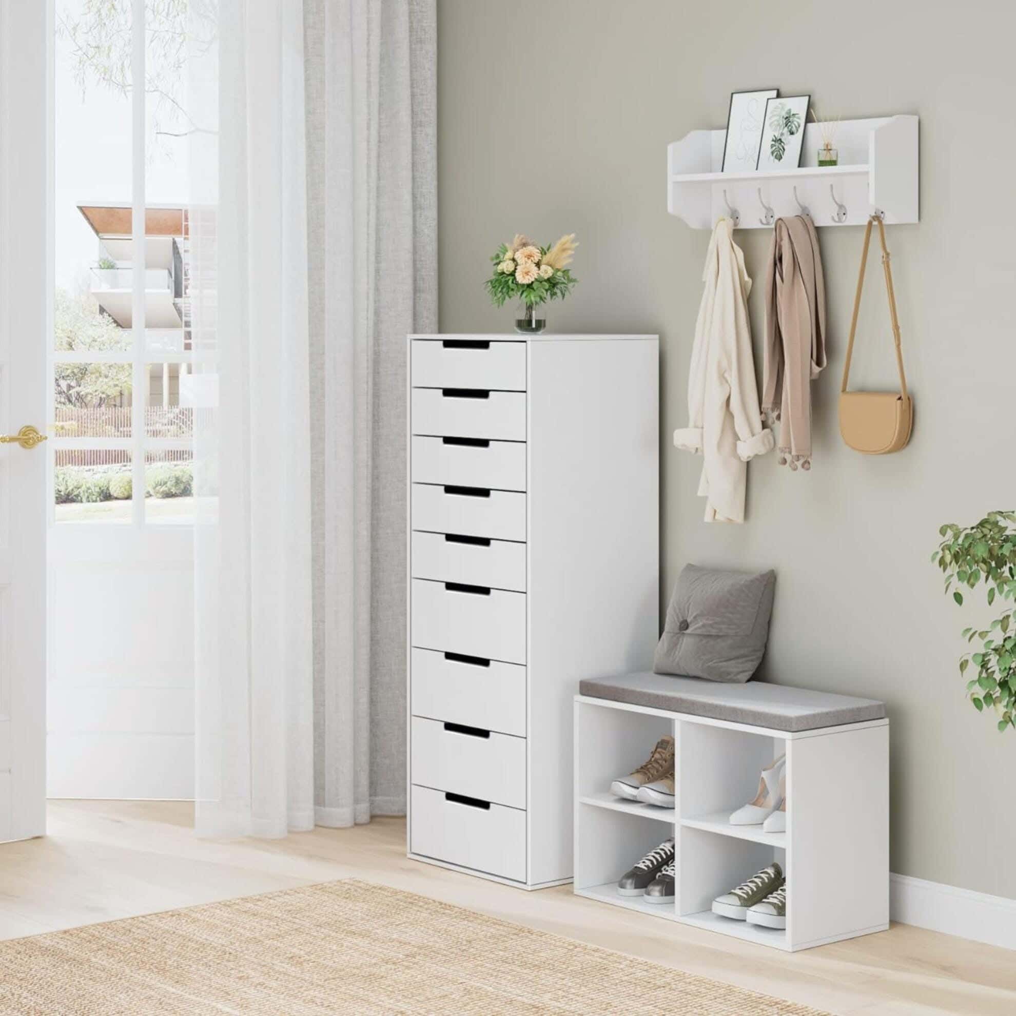 Modern Drawer Unit, 121x40x40 cm - White