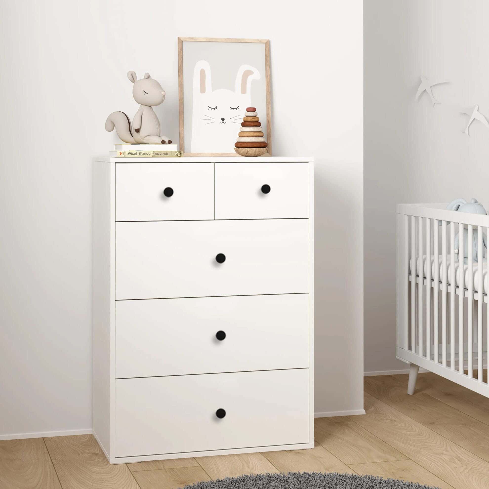 Modern Drawer Unit, 96x70x40 cm - White