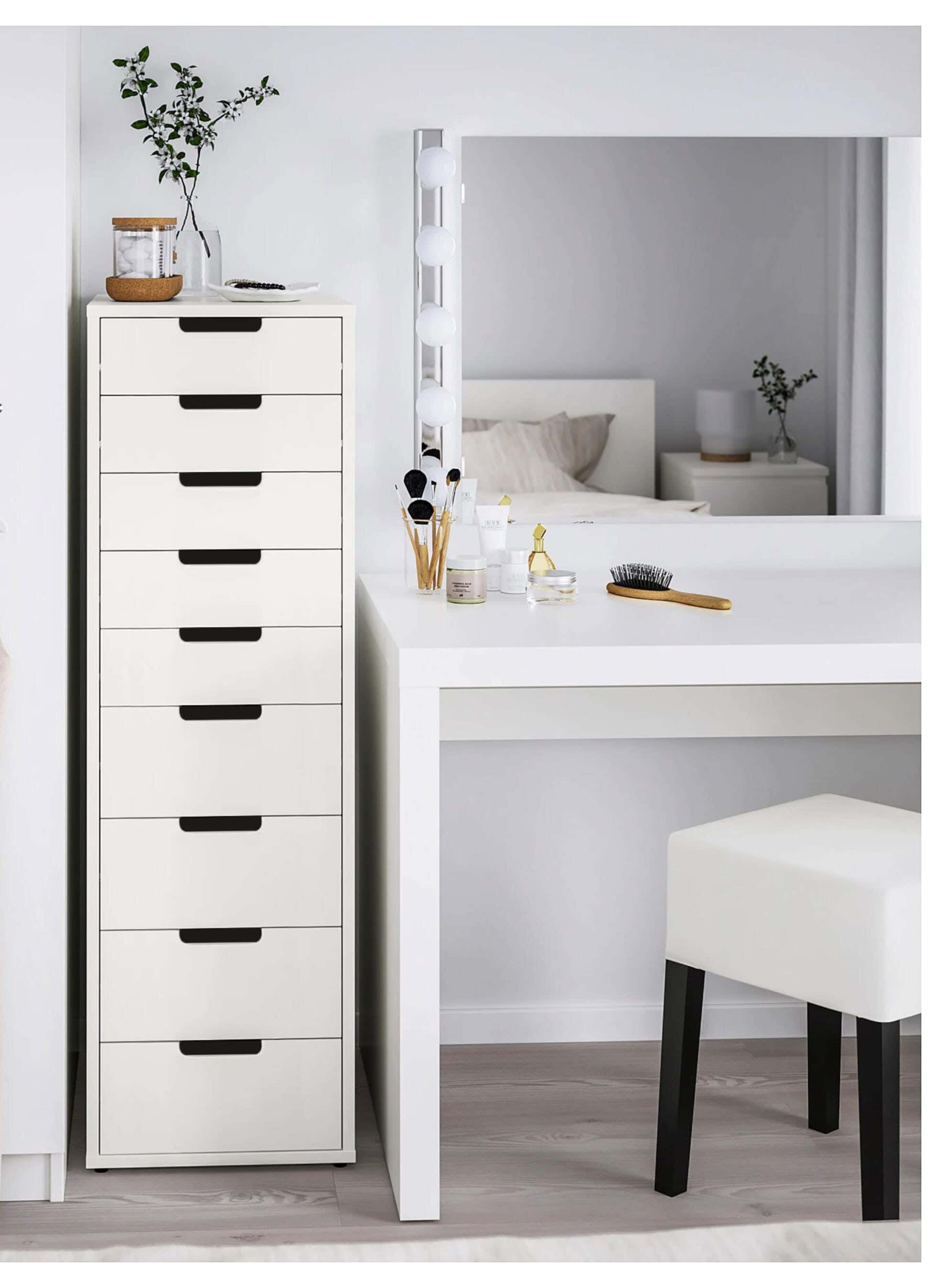 Modern Drawer Unit, 121x40x40 cm - White