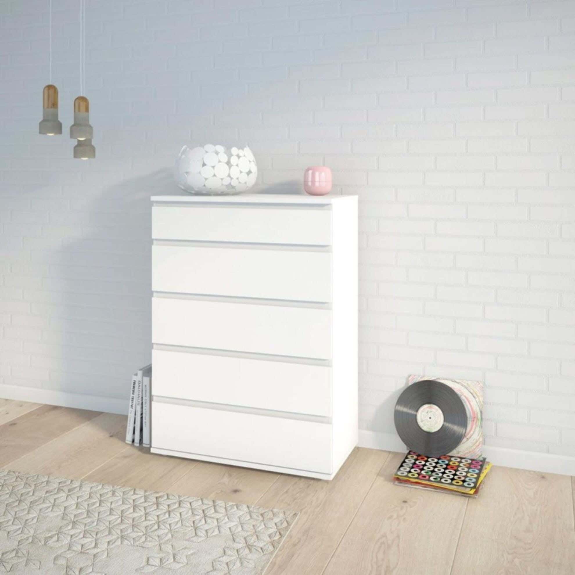 Modern Drawer Unit, 106x70x42 cm - White