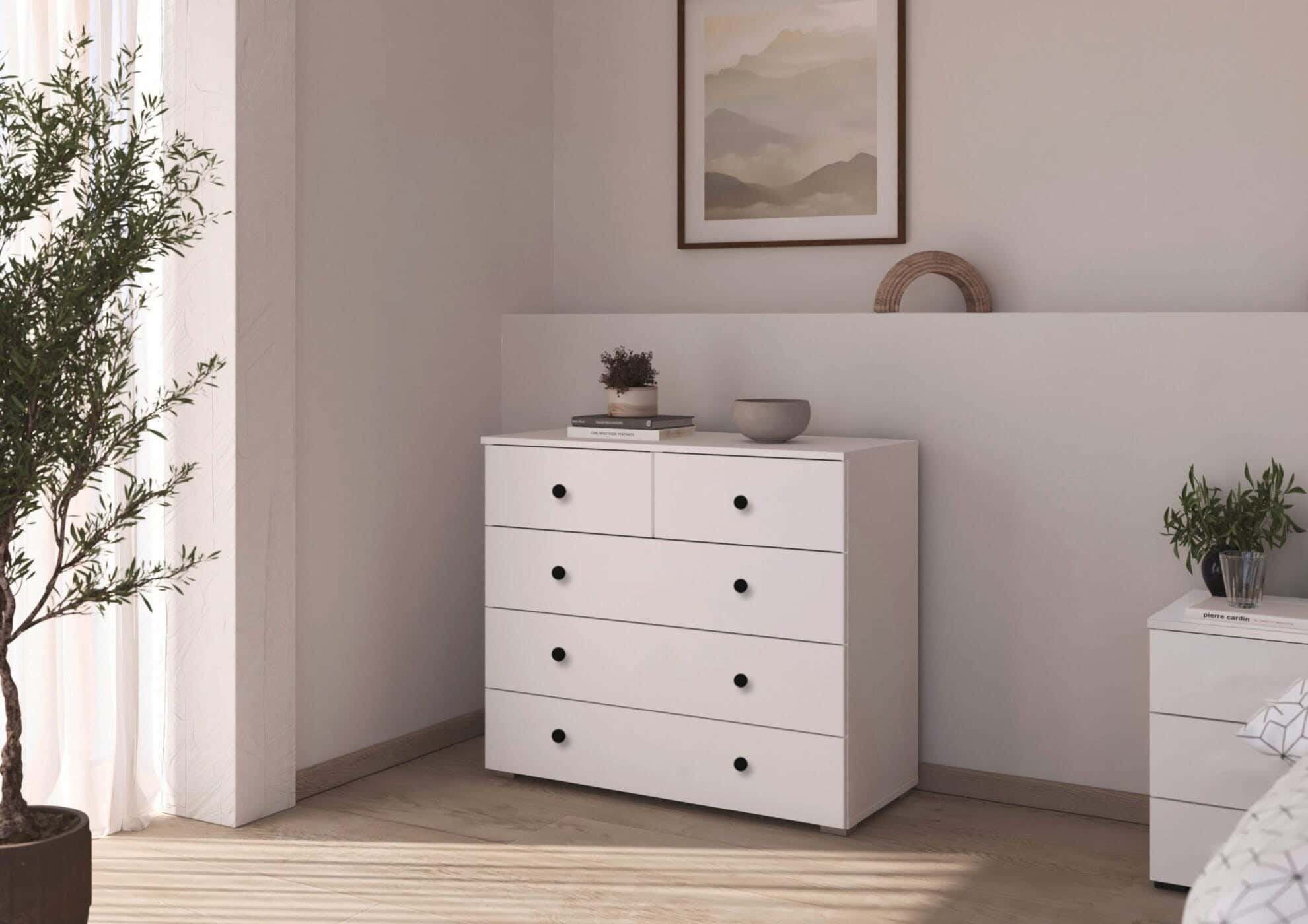 Modern Drawer Unit, 70x70x42 cm - White