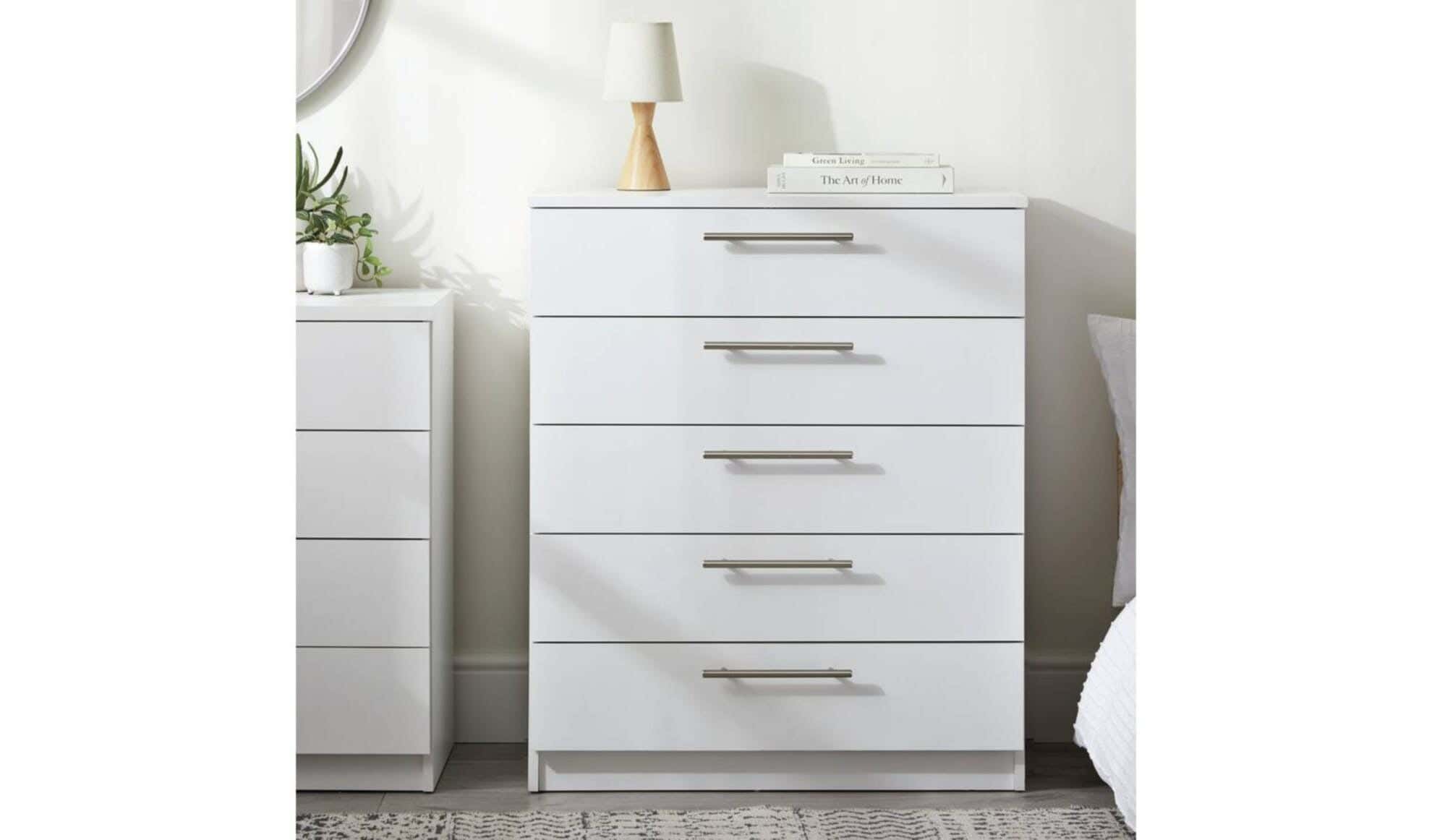 Modern Drawer Unit, 90x70x42 cm - White
