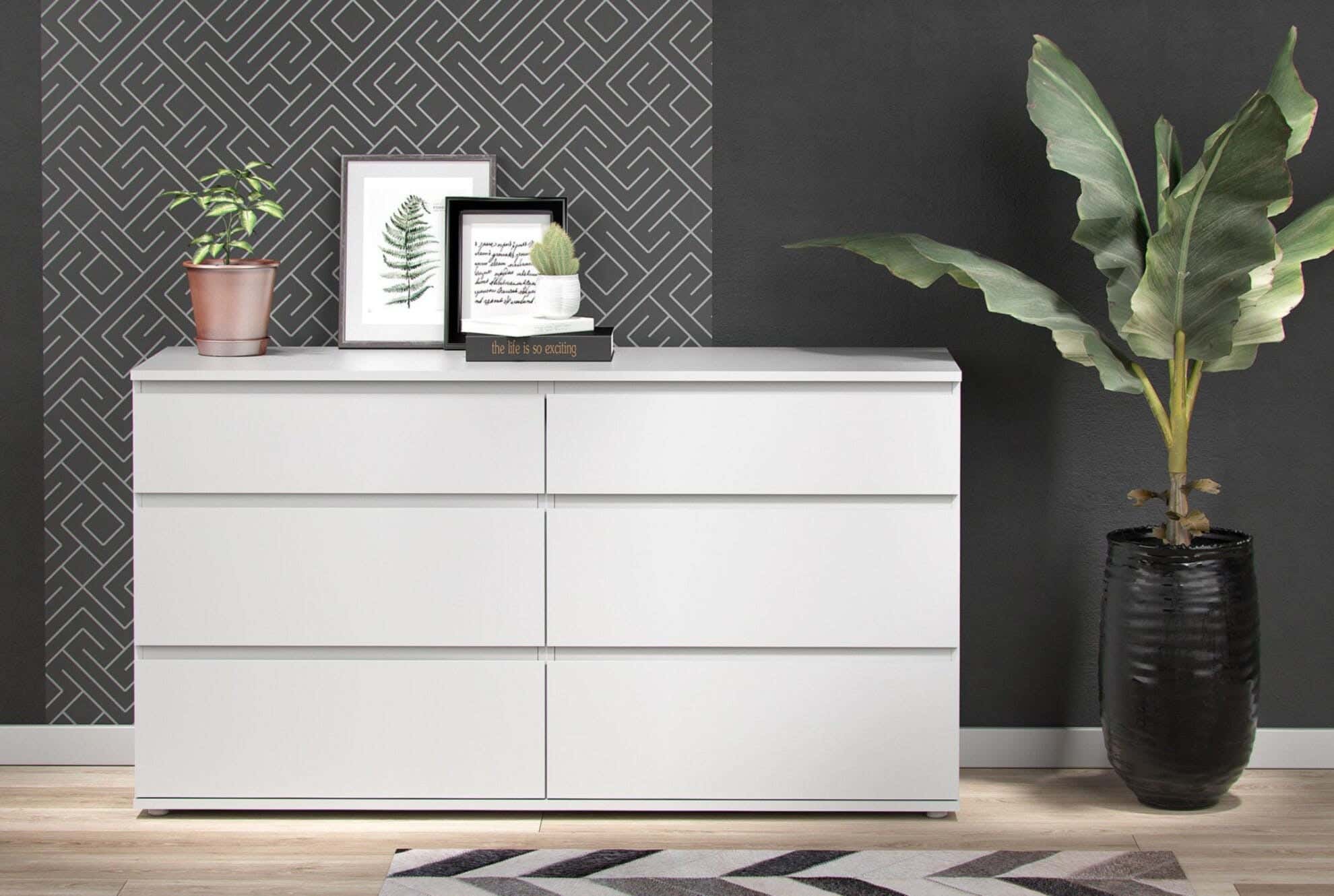 Modern Drawer Unit, 74x118x42 cm - White