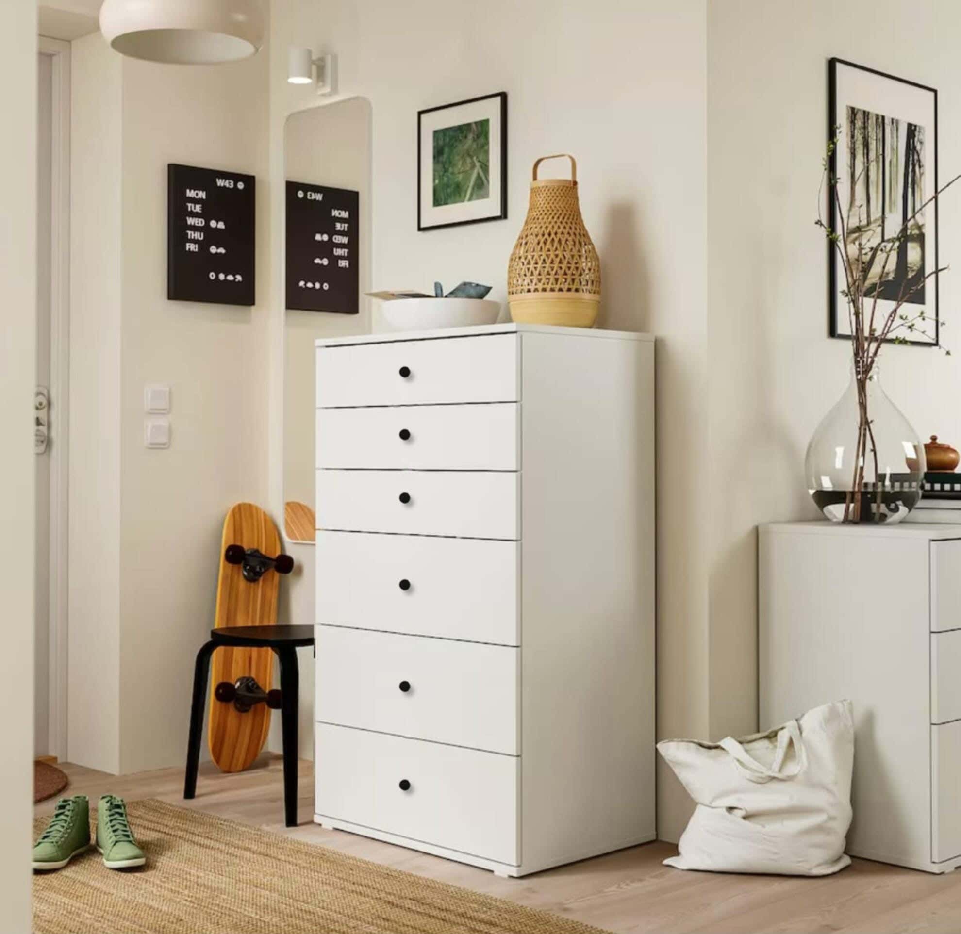 Modern Drawer Unit, 120x70x42 cm - White