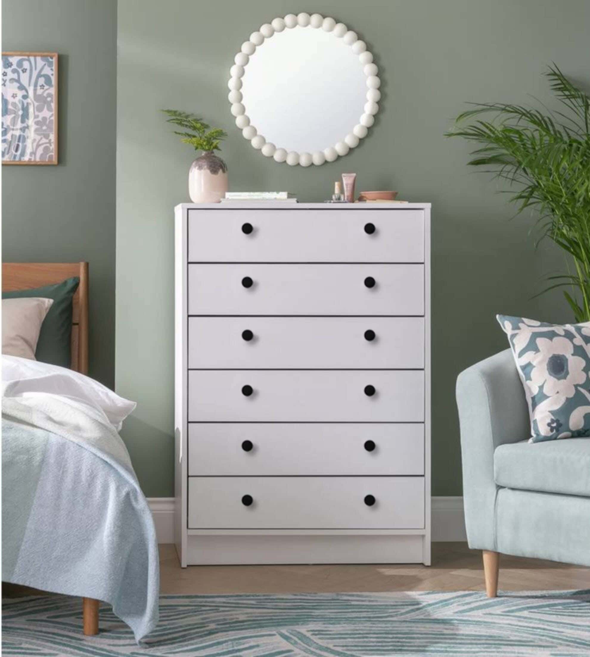 Modern Drawer Unit, 110x70x40 cm - White