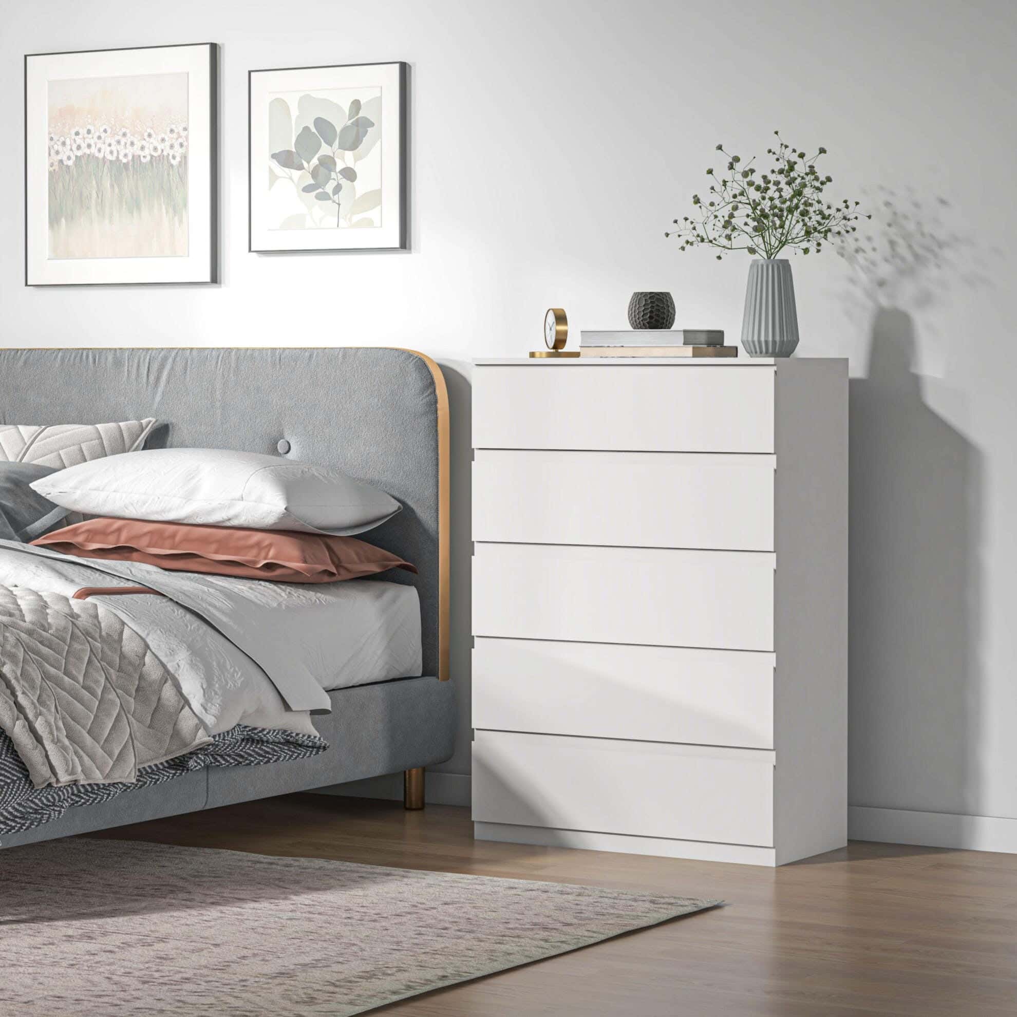 Modern Drawer Unit, 122x70x42 cm - White