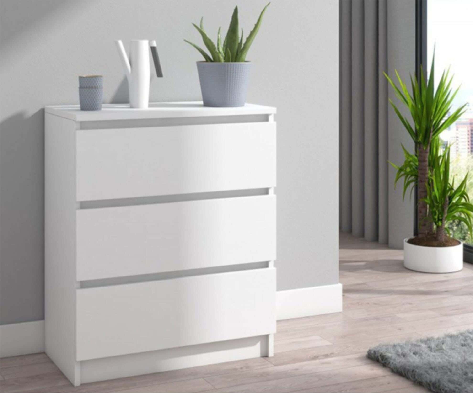 Modern Drawer Unit, 70x60x42 cm - White