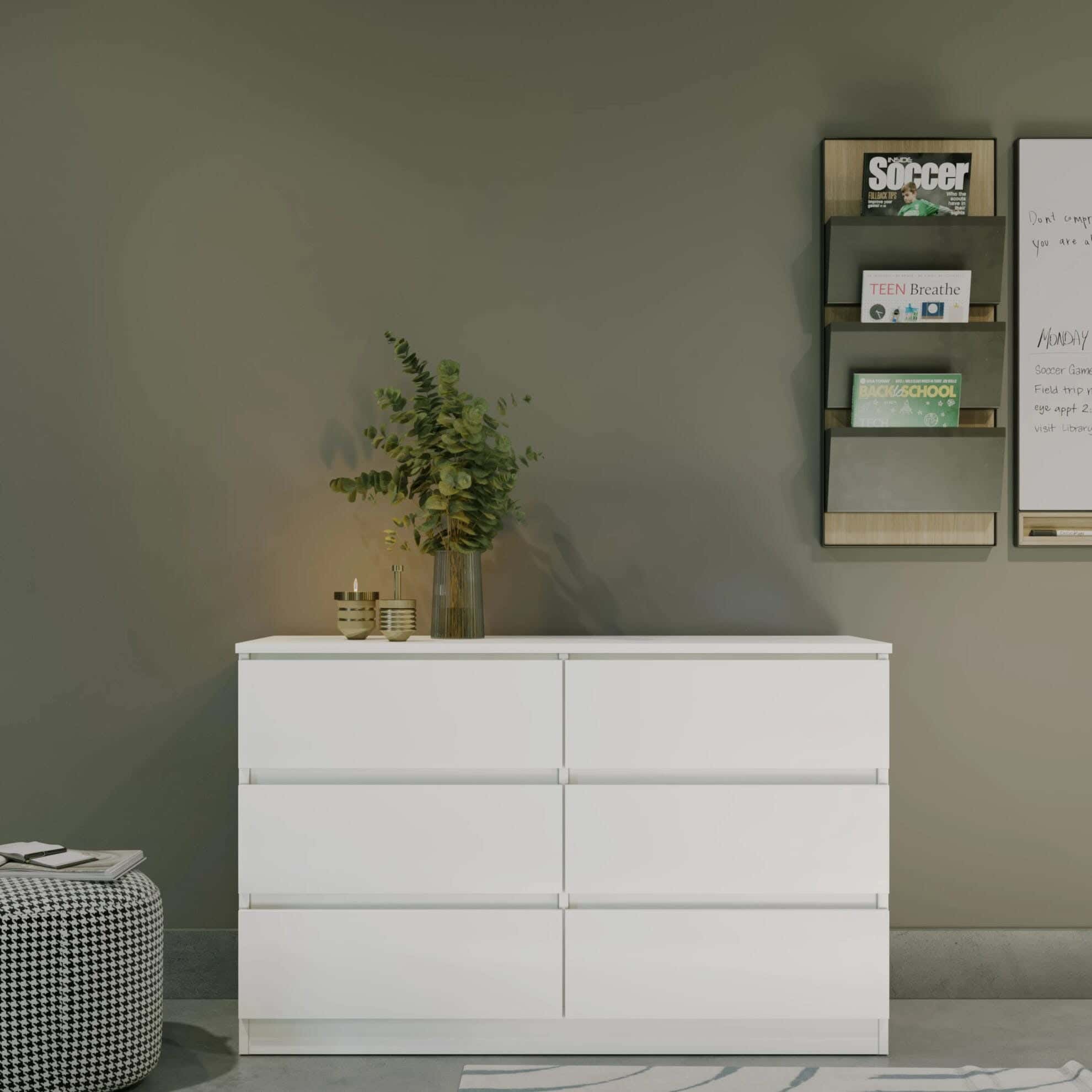 Modern Drawer Unit, 70x98x42 cm - White