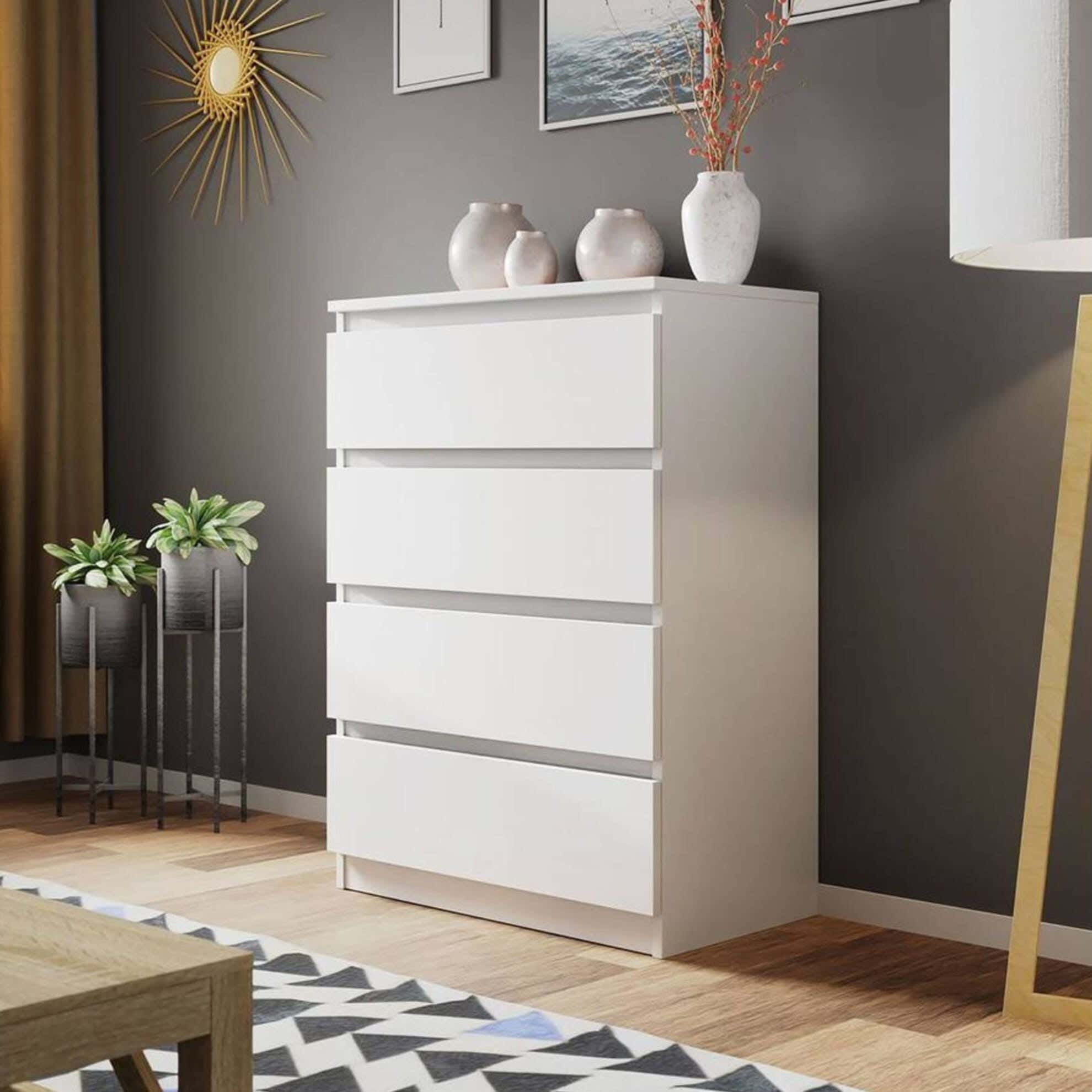 Modern Drawer Unit, 100x70x42 cm - White
