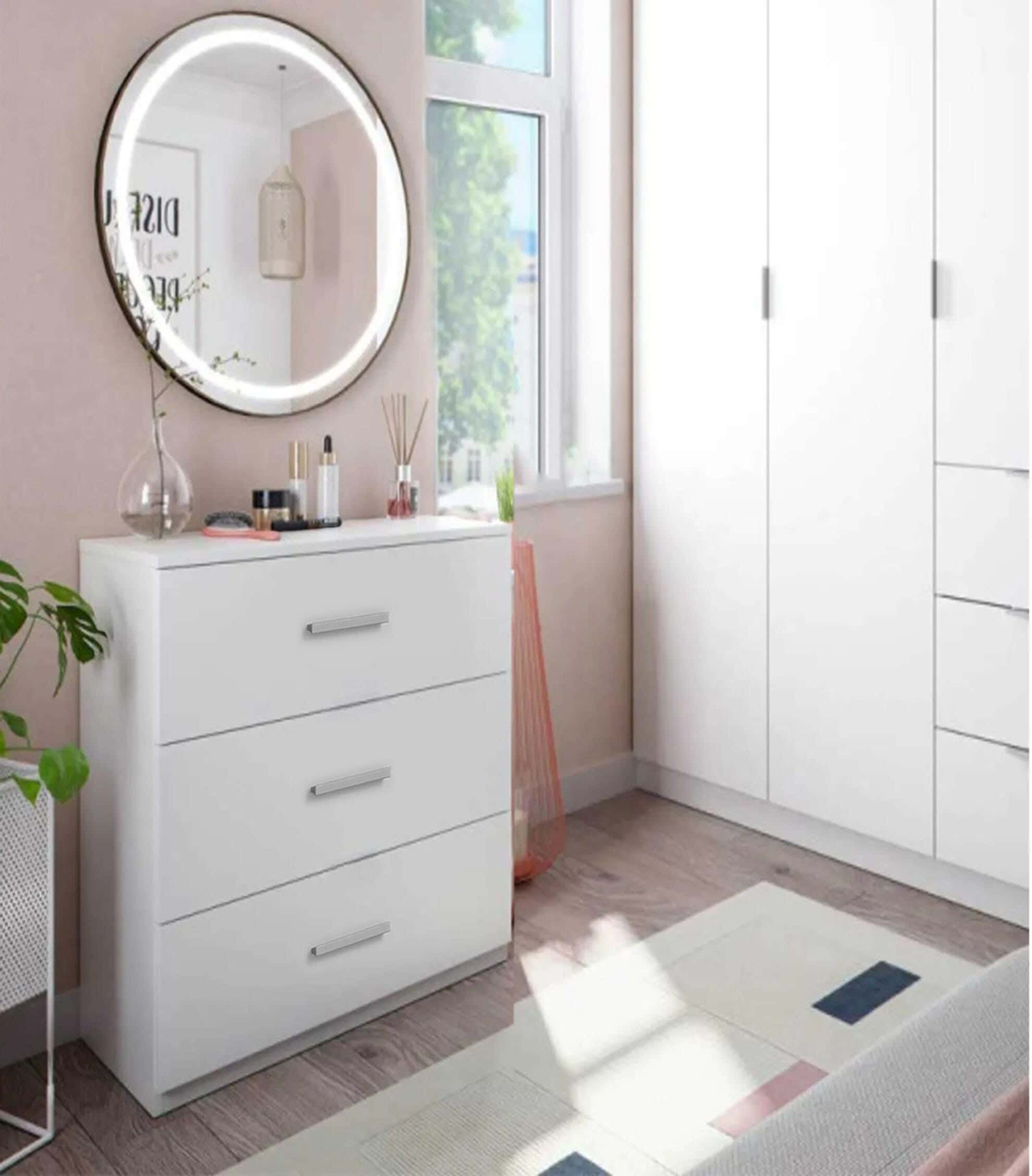 Modern Drawer Unit, 70x60x36 cm - White