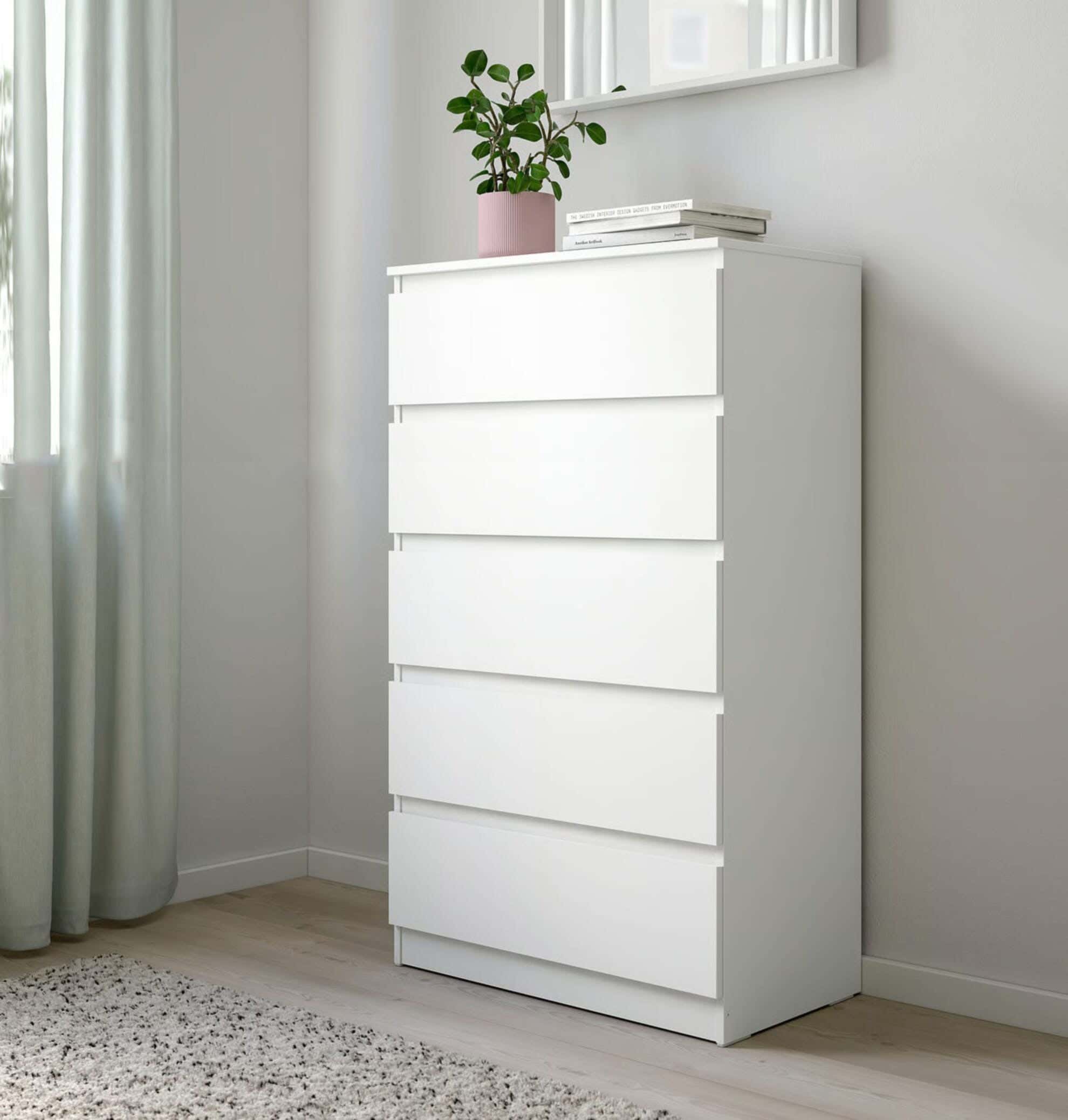 Modern Drawer Unit, 122x70x42 cm - White