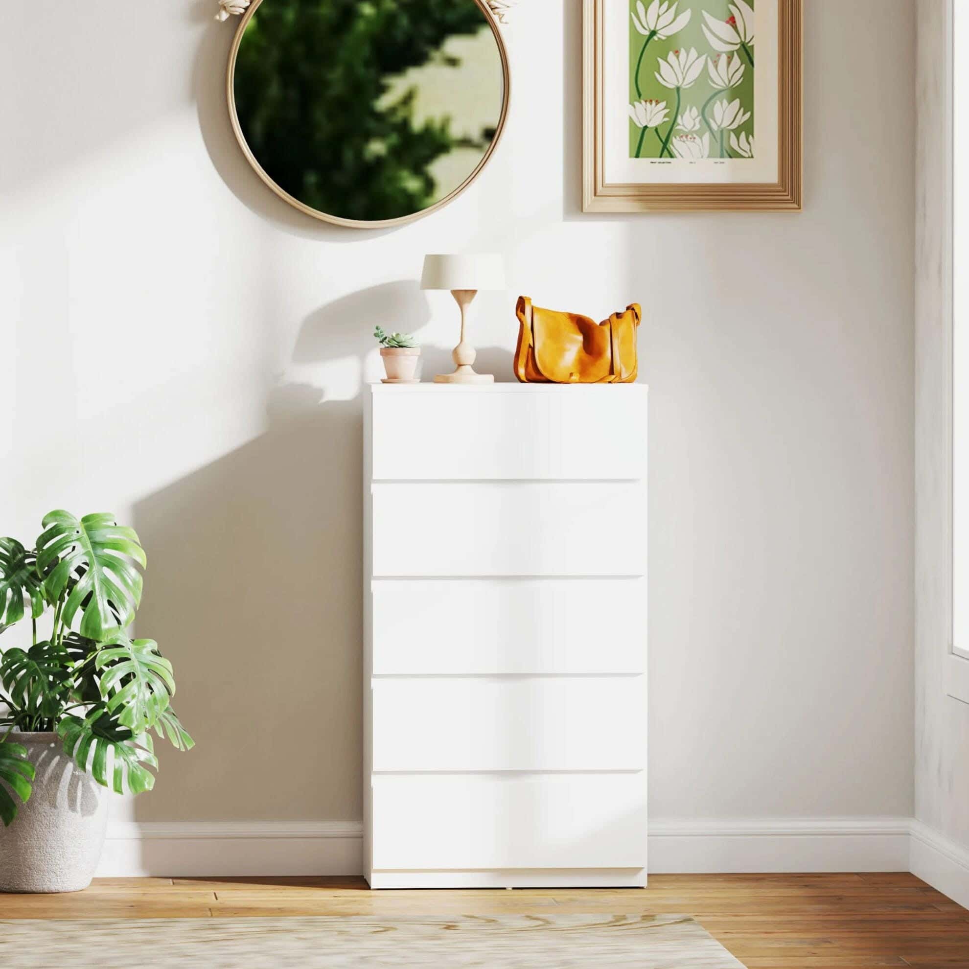 Modern Drawer Unit, 110x60x42 cm - White