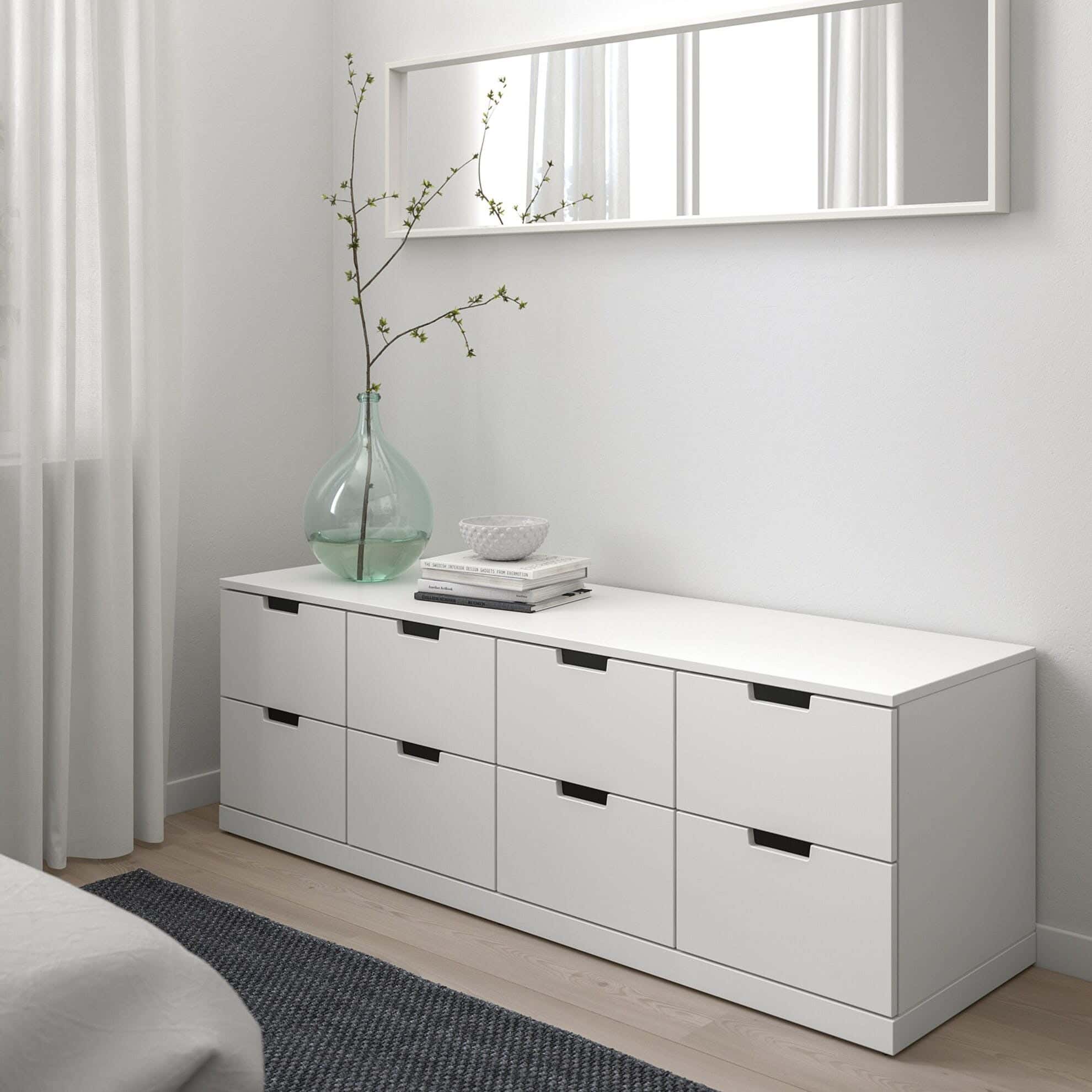 Modern Drawer Unit, 50x146x42 cm - White