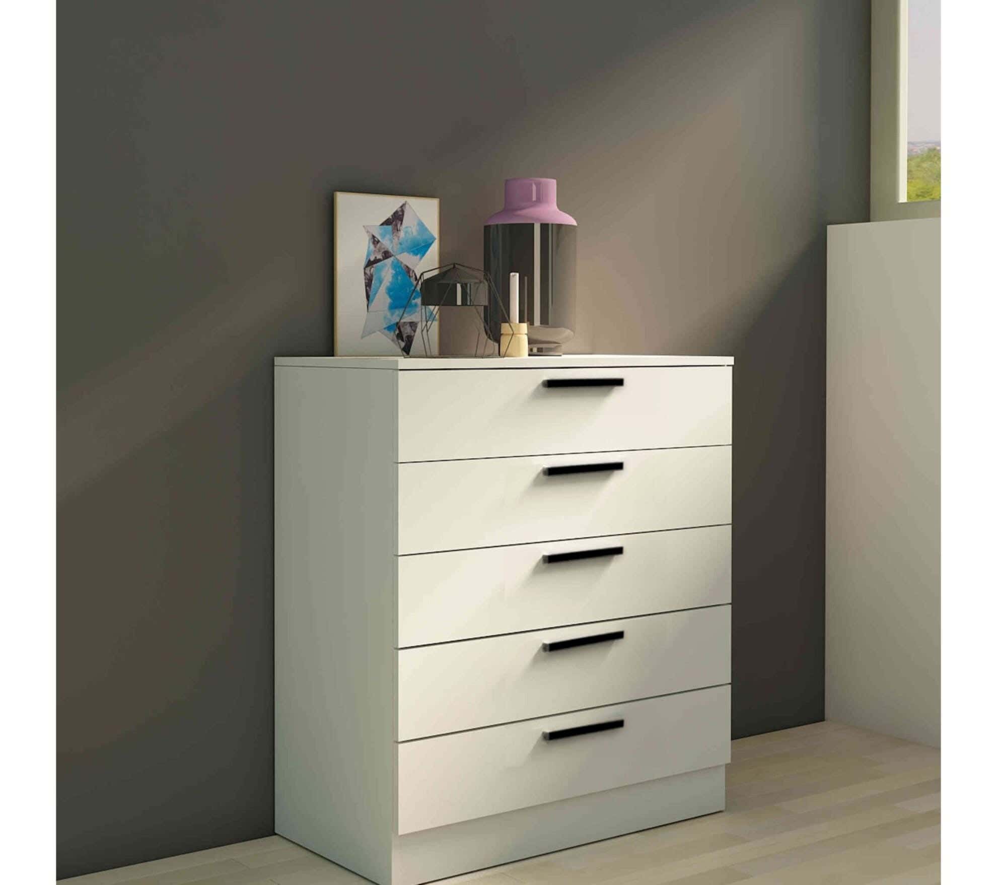 Modern Drawer Unit, 90x70x42 cm - White