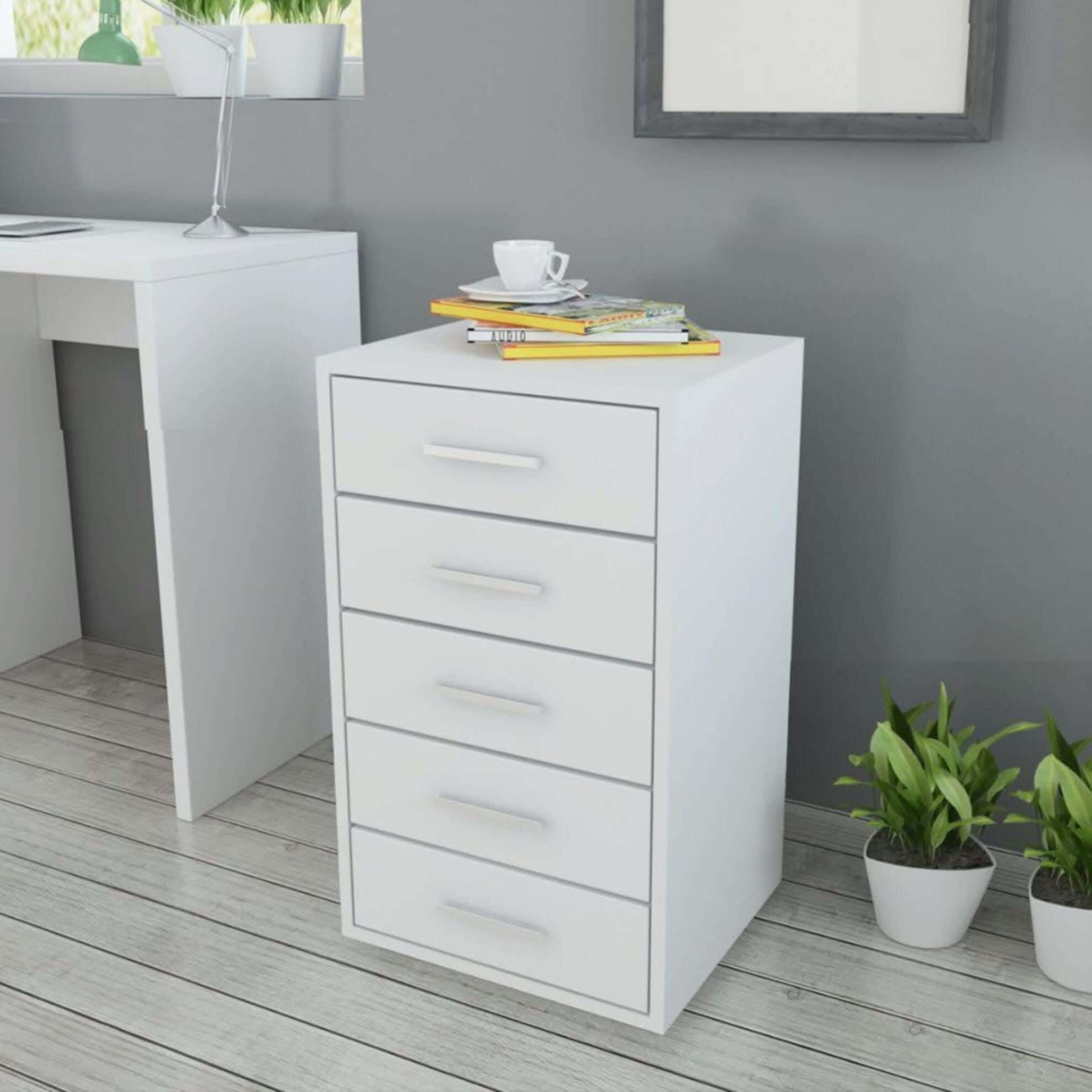 Modern Drawer Unit, 65x36x36 cm - White