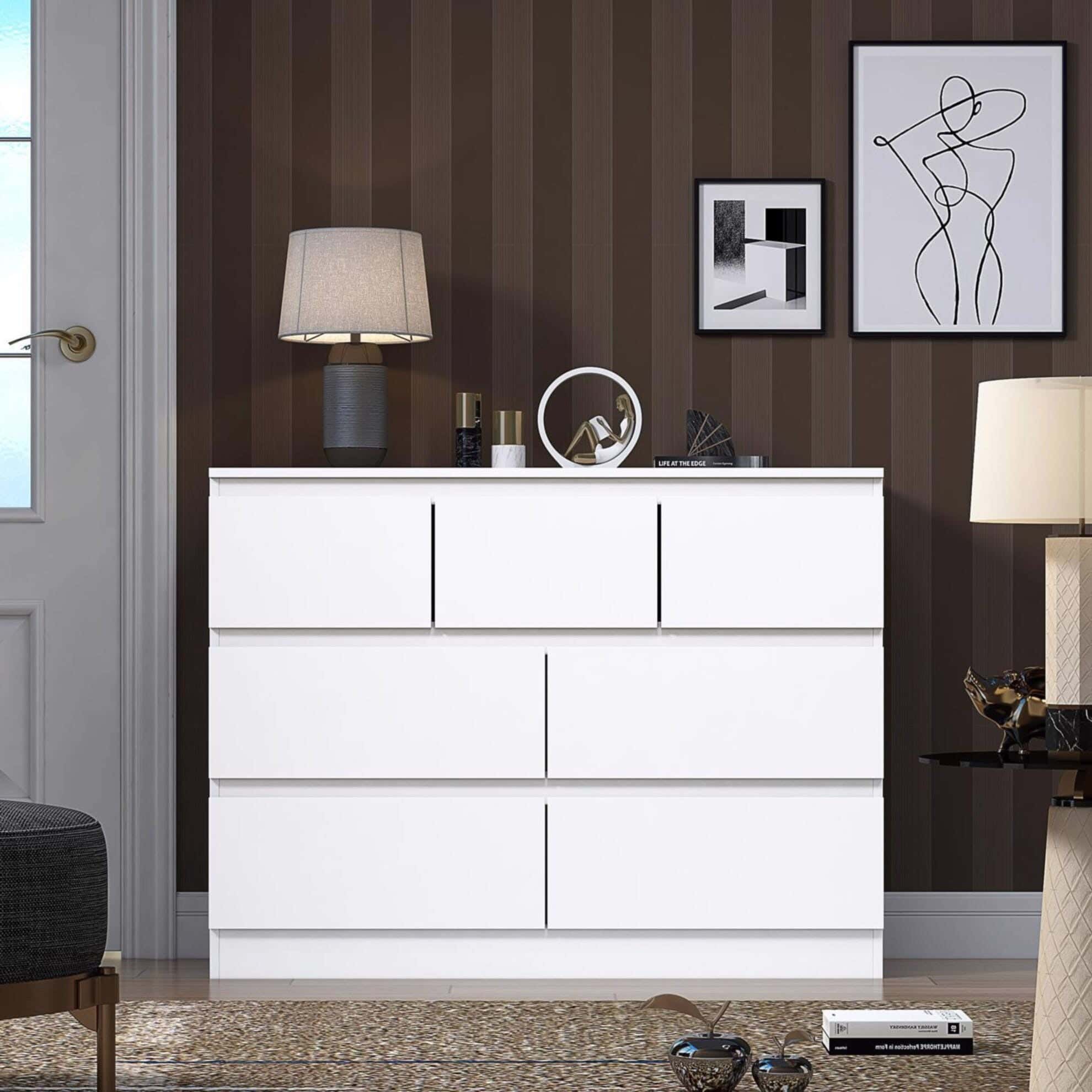 Modern Drawer Unit, 70x98x42 cm - White