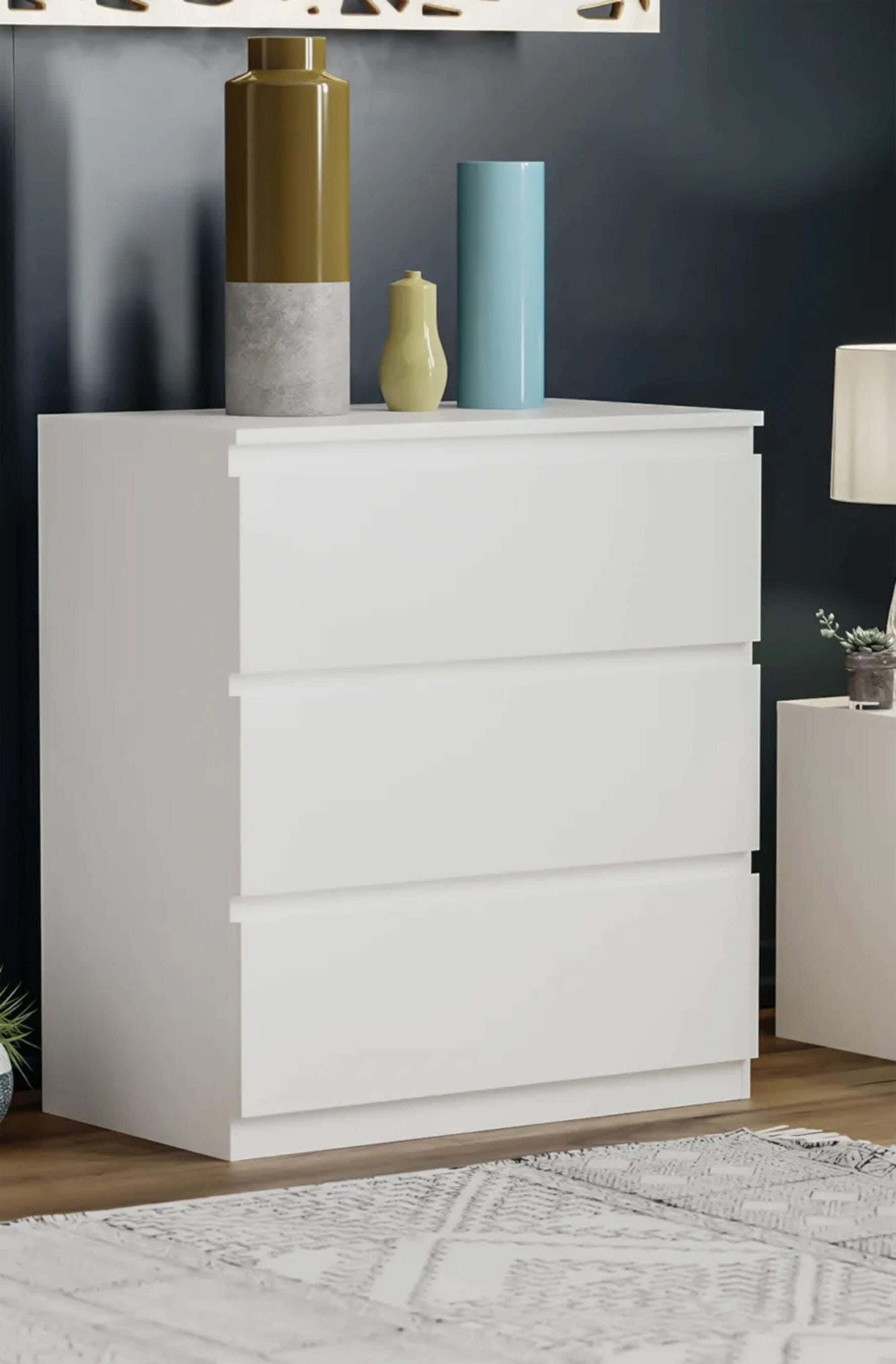 Modern Drawer Unit, 70x60x42 cm - White