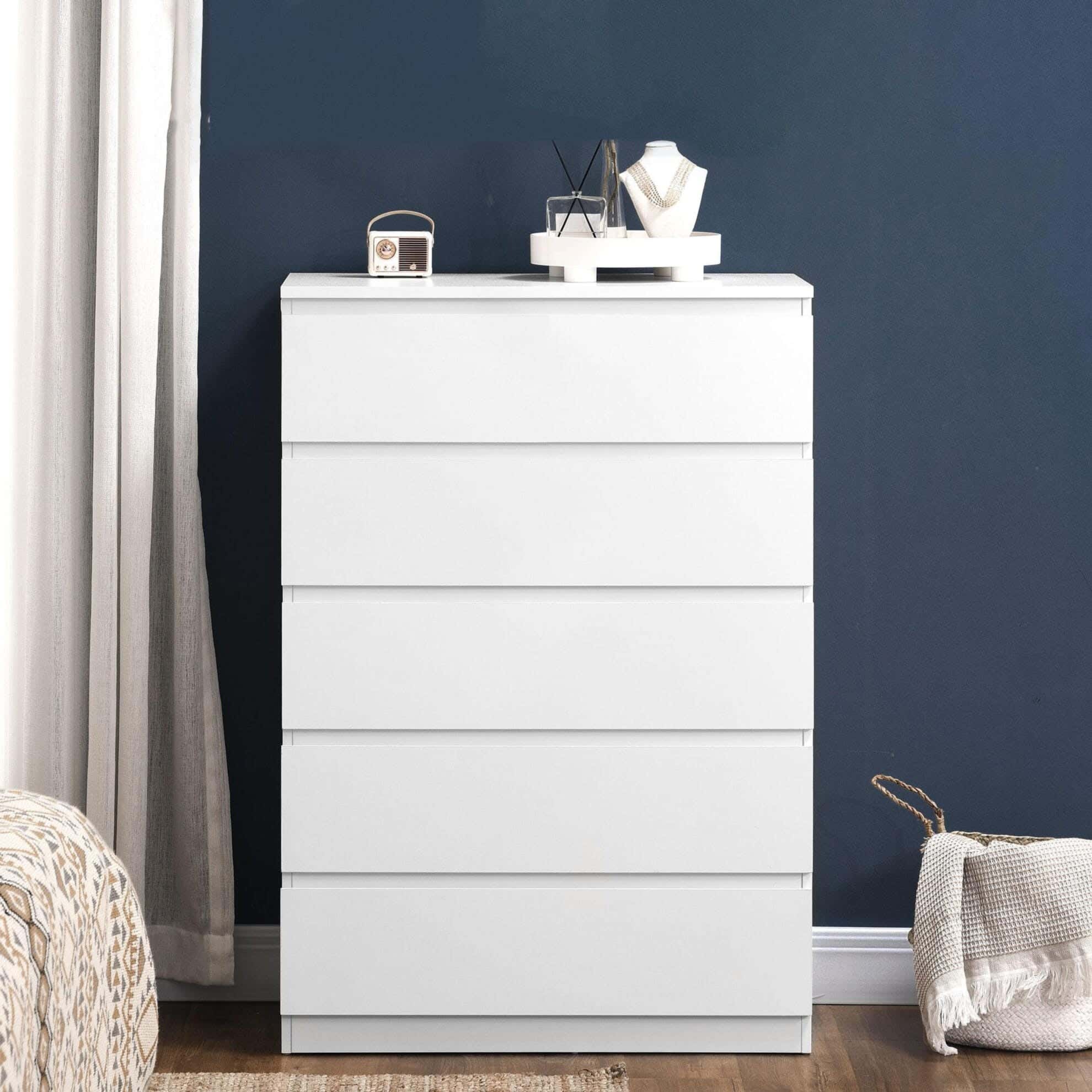 Modern Drawer Unit, 122x70x42 cm - White
