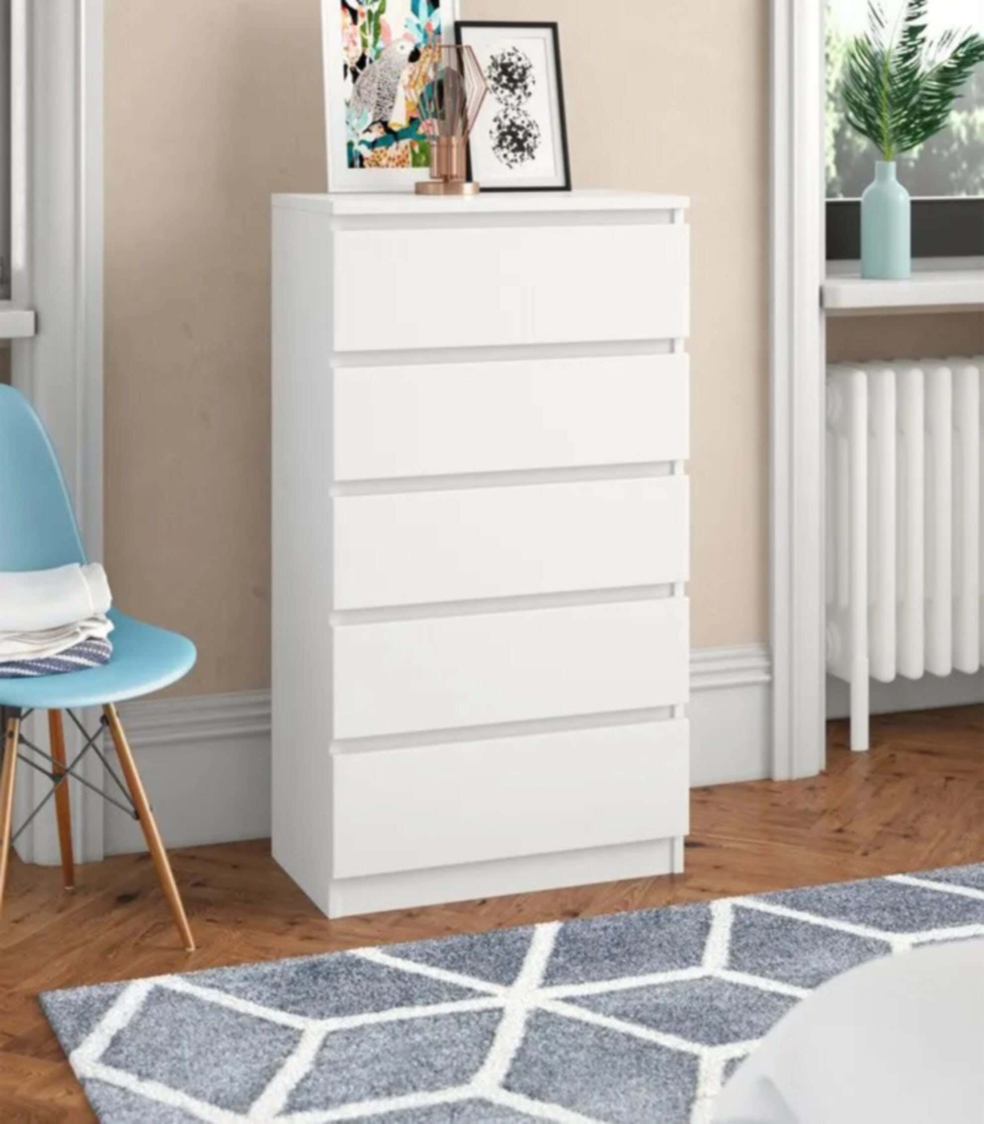 Modern Drawer Unit, 110x60x42 cm - White