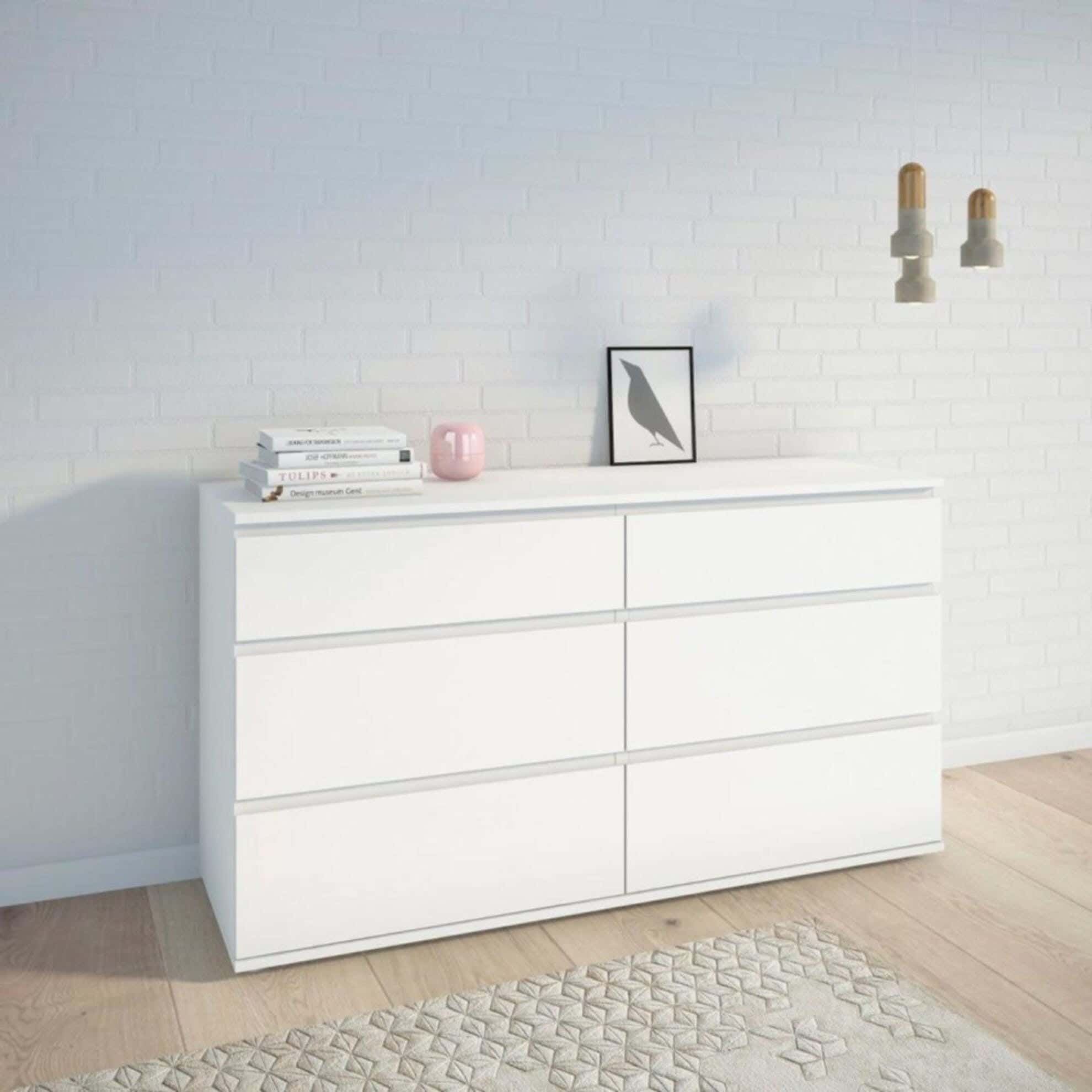 Modern Drawer Unit, 74x118x42 cm - White