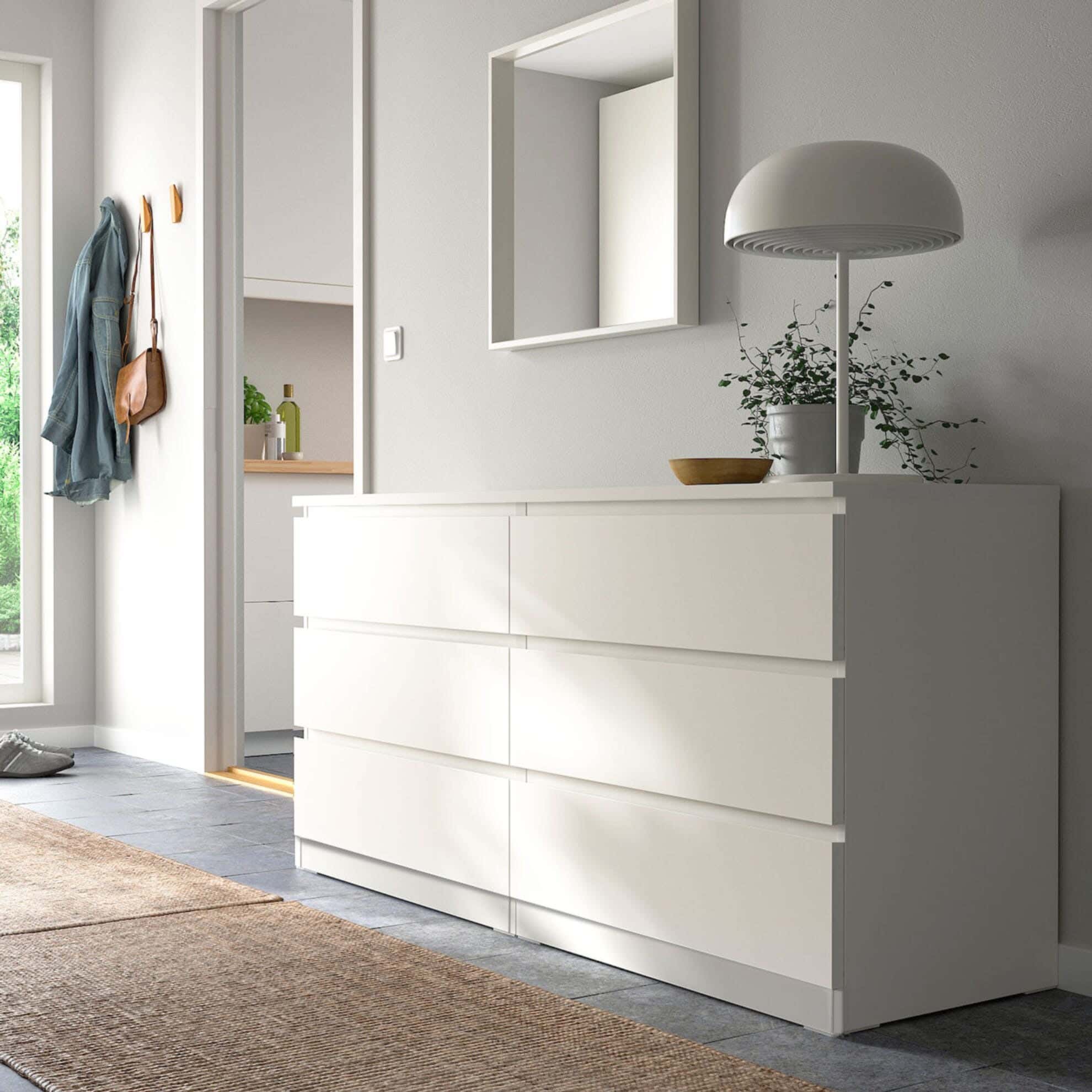 Modern Drawer Unit, 70x118x42 cm - White
